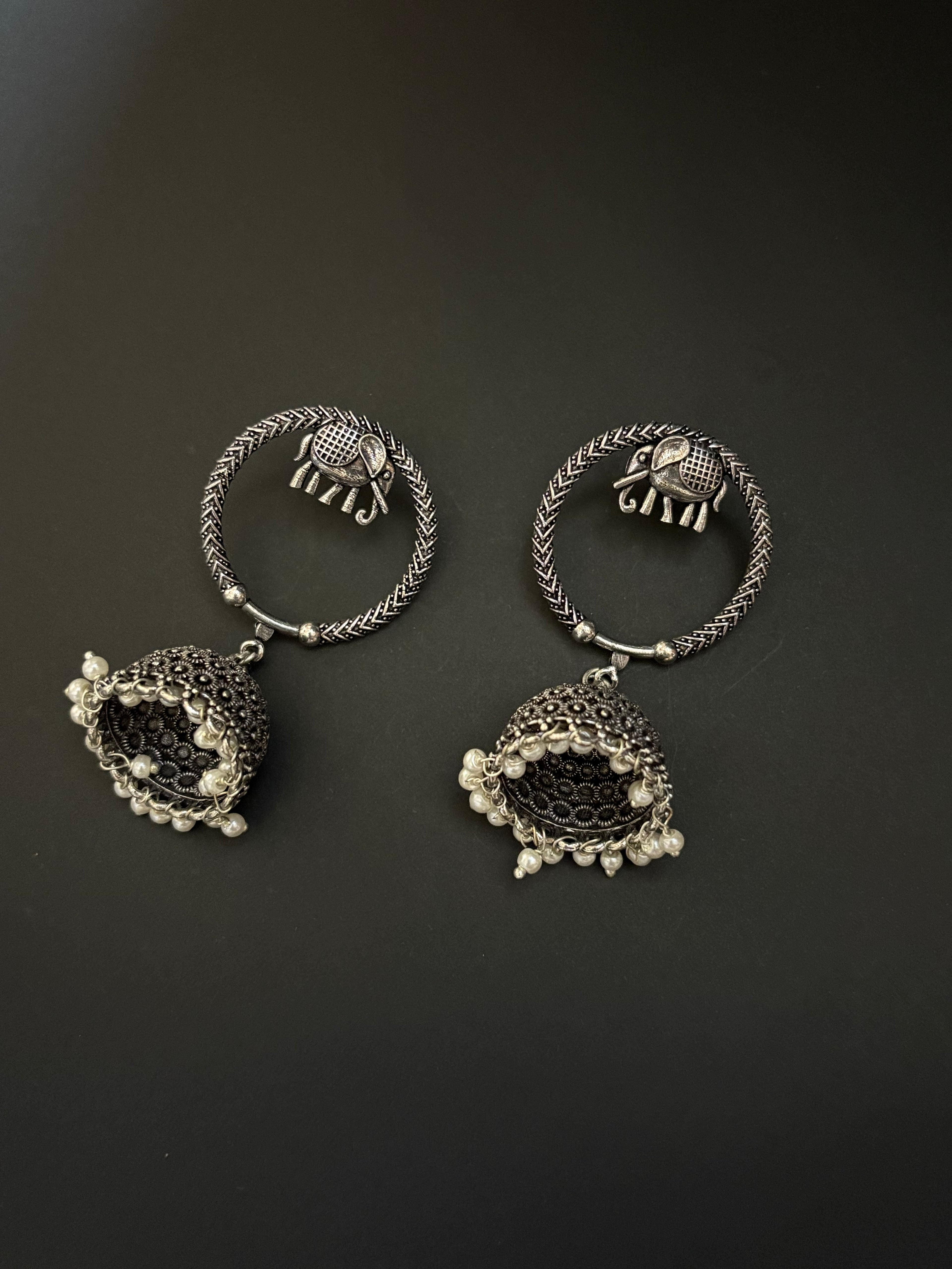 Traditional Elephant Hoop Jhumkas