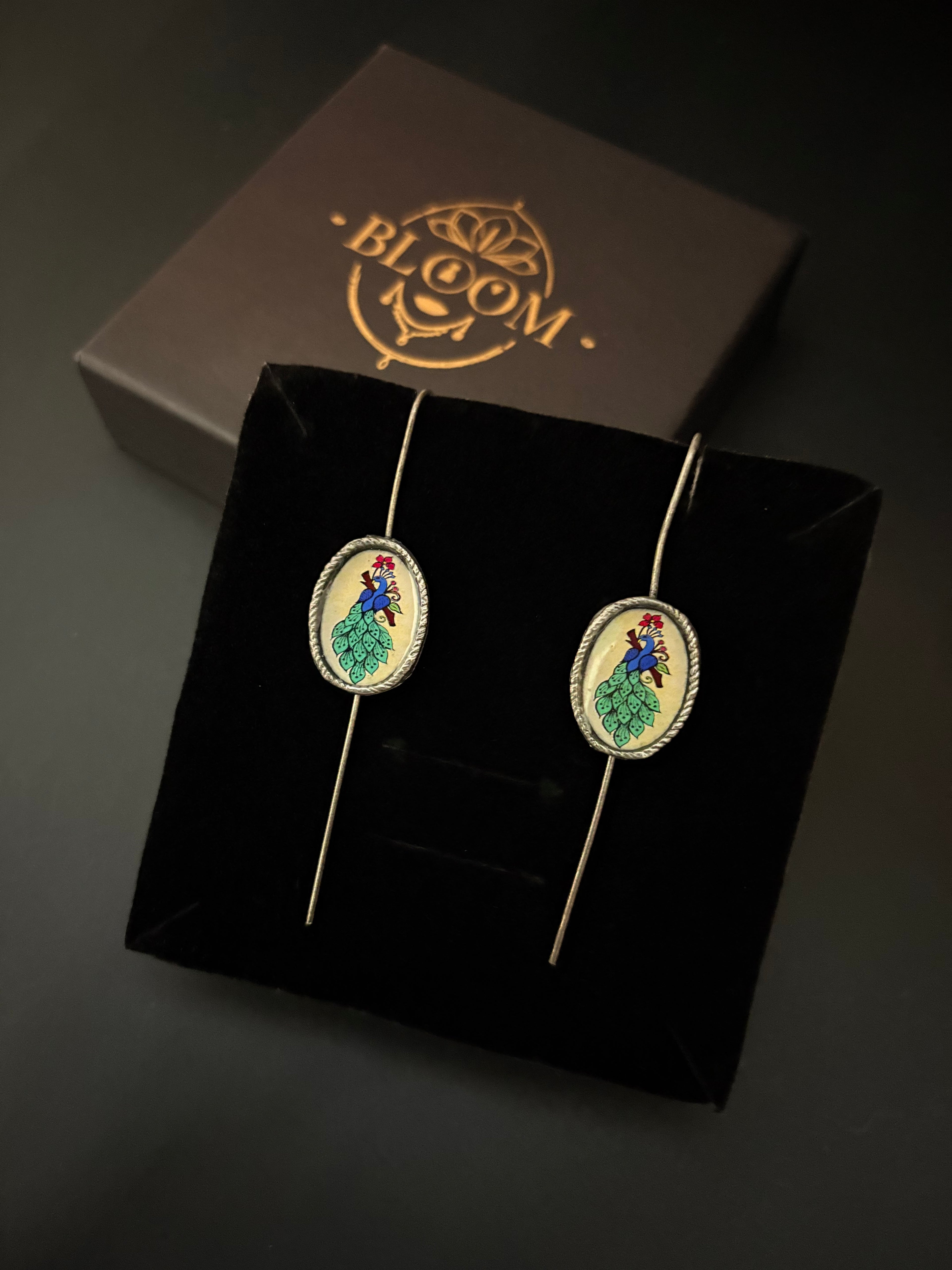 Dancing Peacock Miniature Earrings