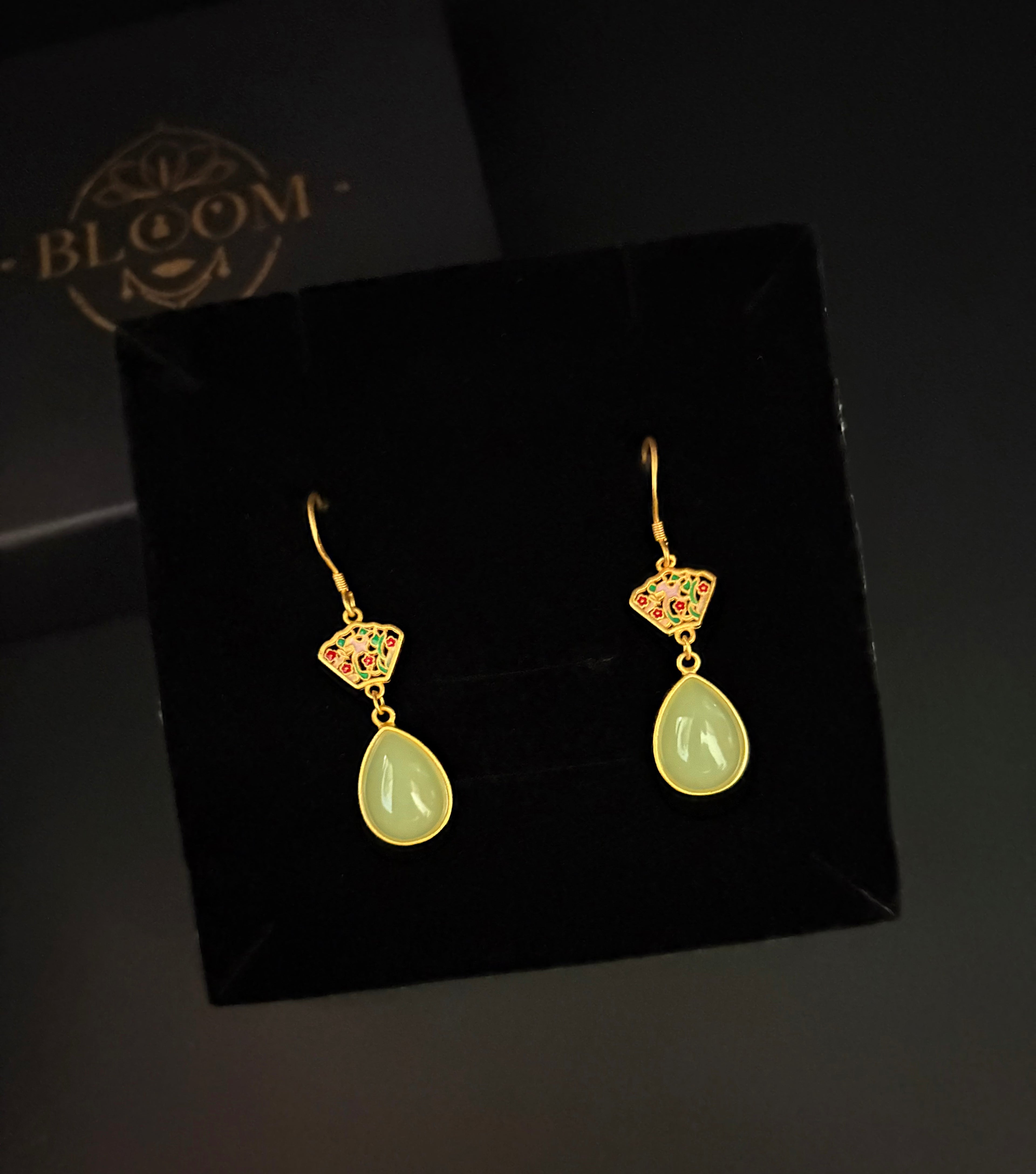Floral Enamel Teardrop Earrings