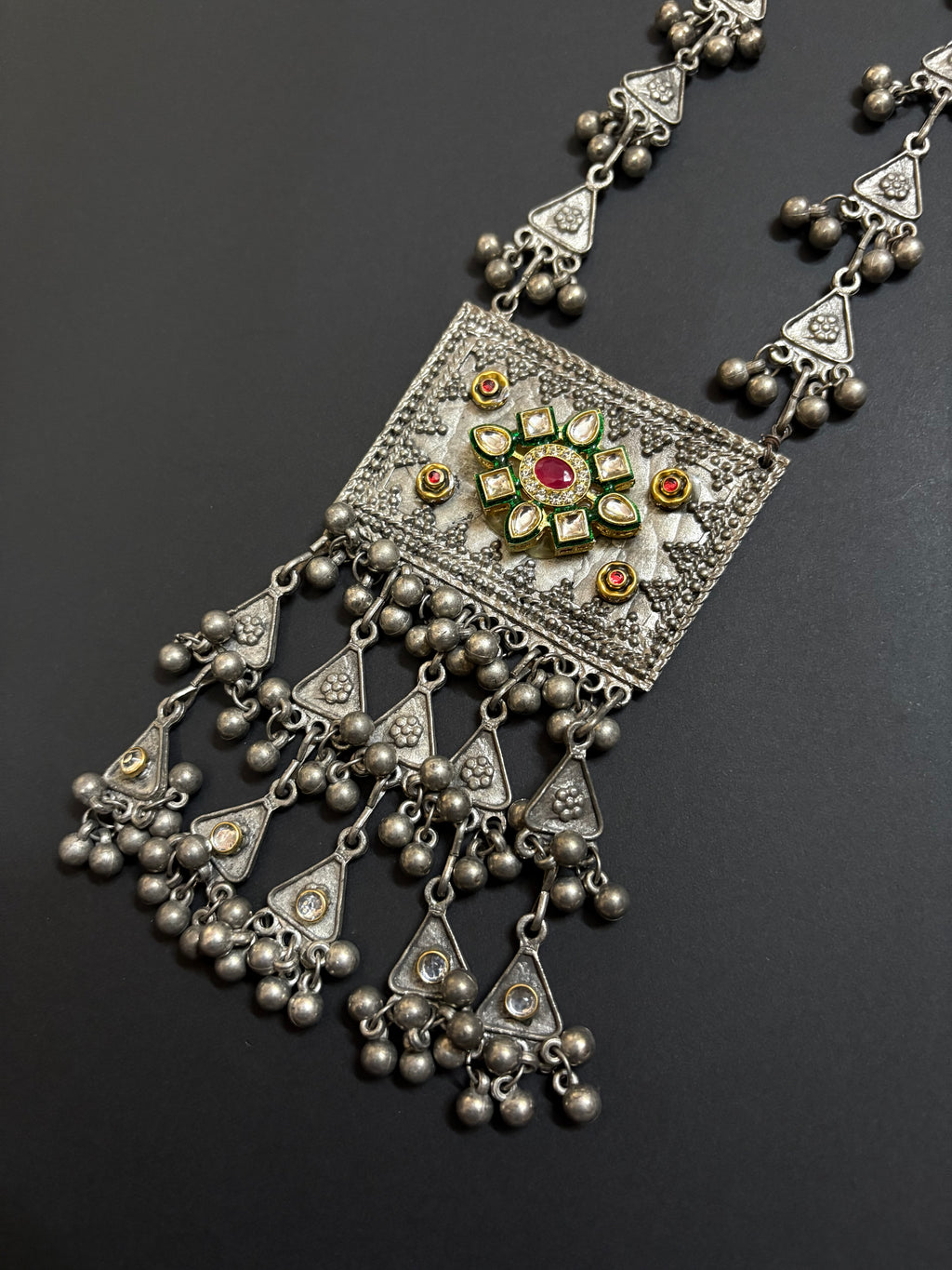 Ghungroo Whispers Long Necklace with Earrings