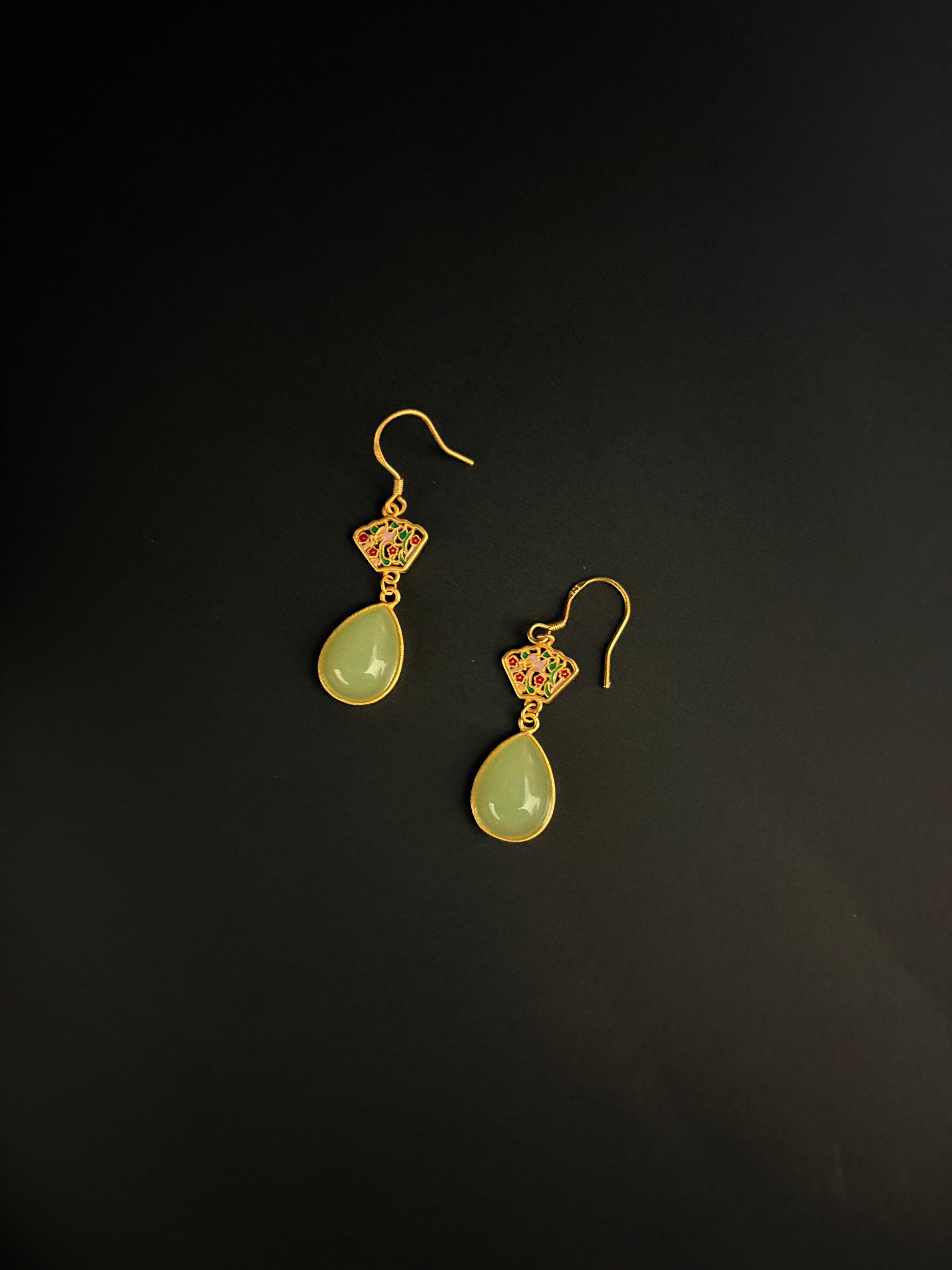Floral Enamel Teardrop Earrings