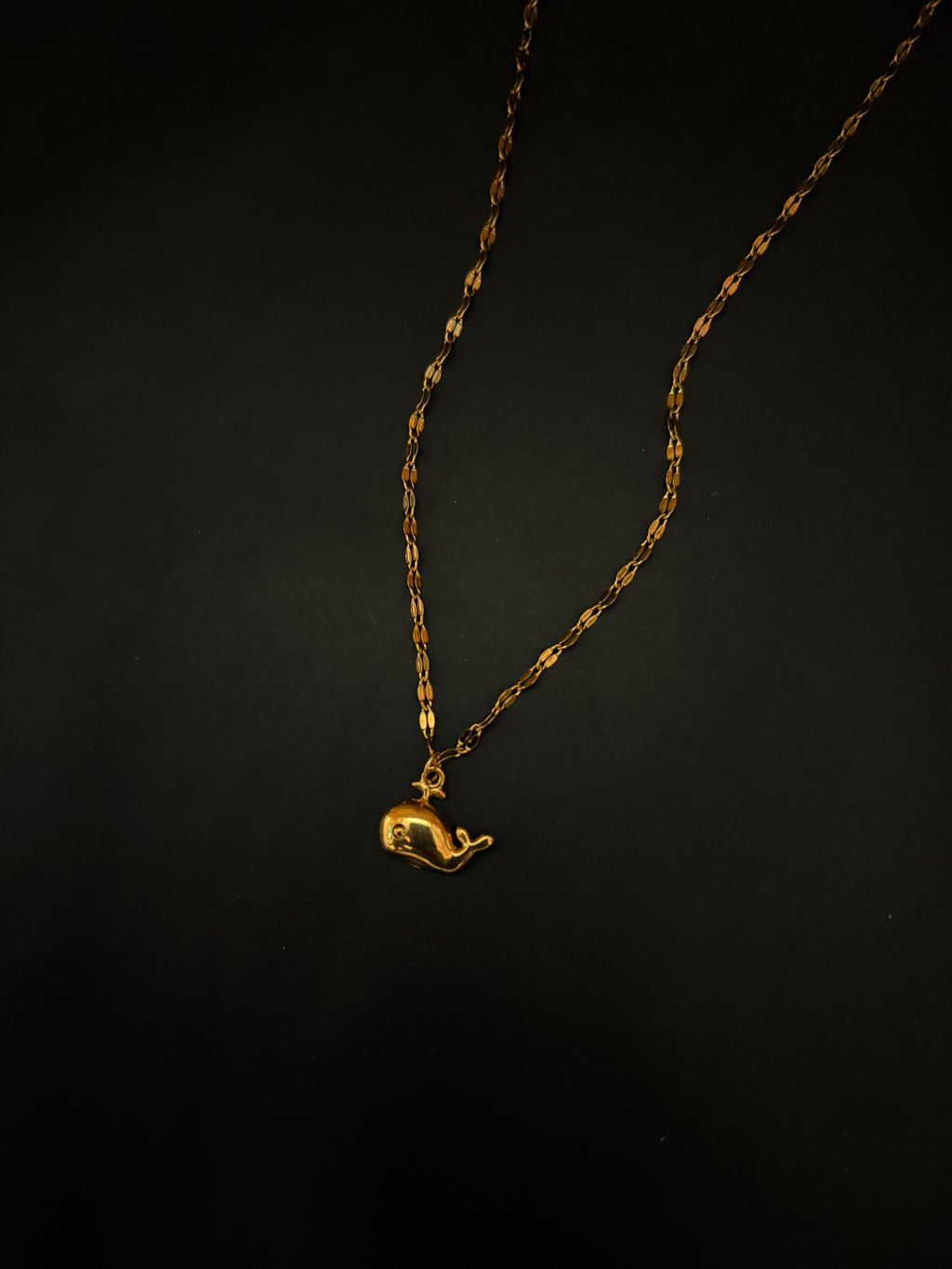 Ocean Whisper Gold Whale Necklace
