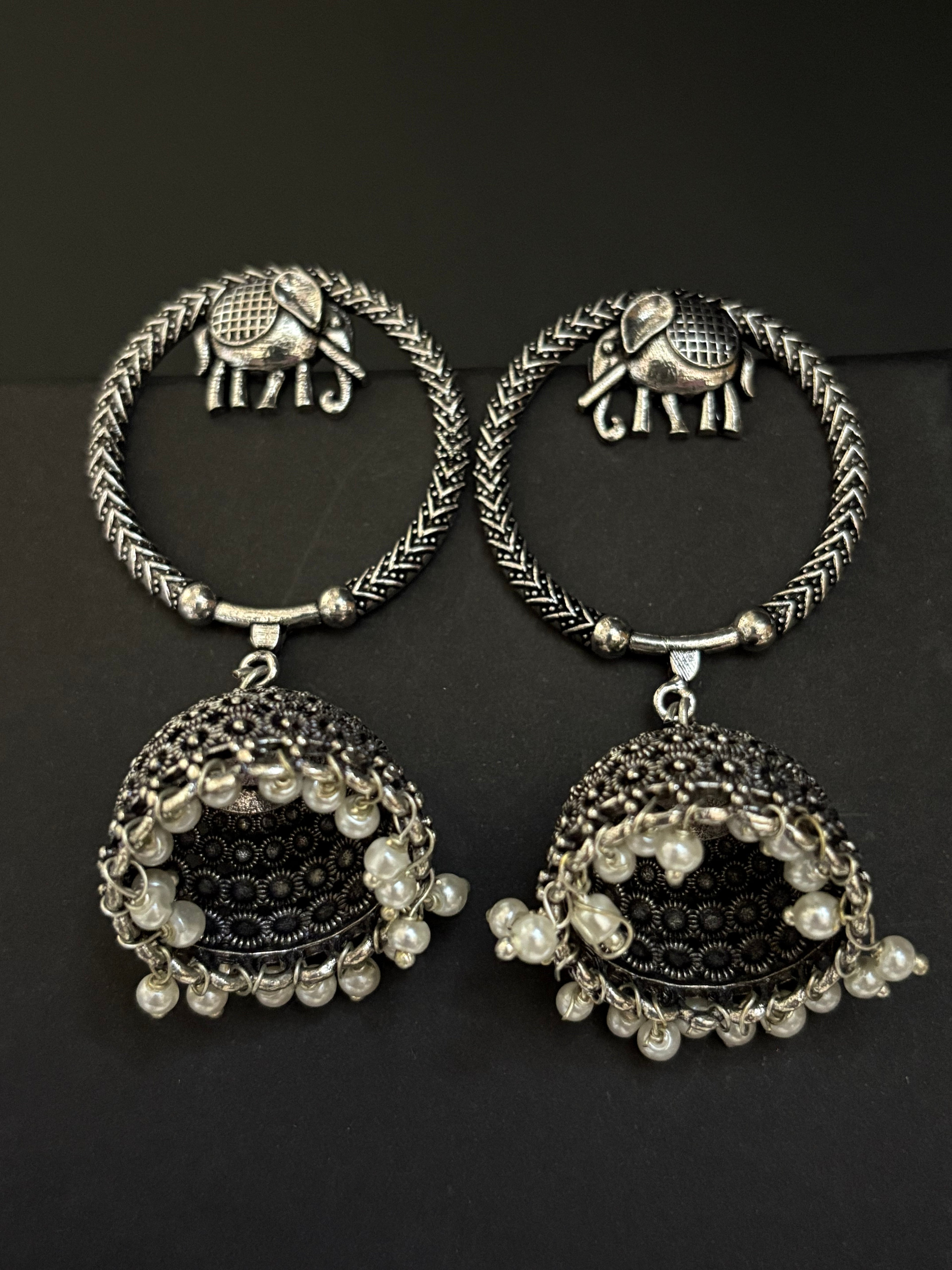 Traditional Elephant Hoop Jhumkas