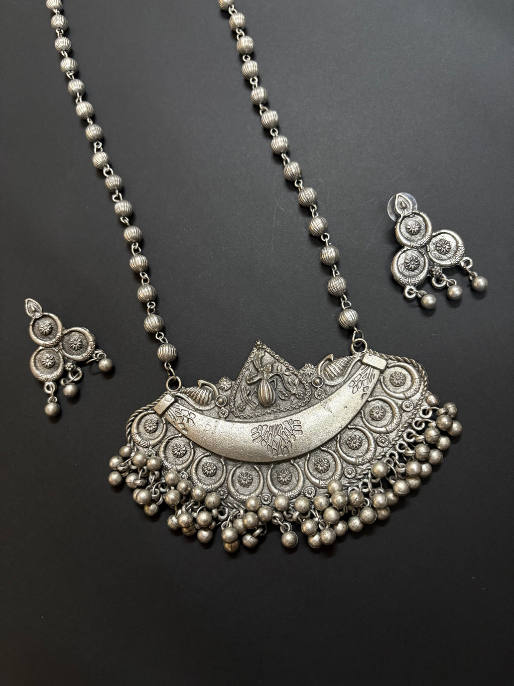 Mystic Tribal Pendant Necklace with Earrings