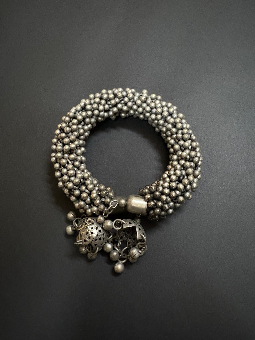 Oxidized Ghungroo Kada Bracelet