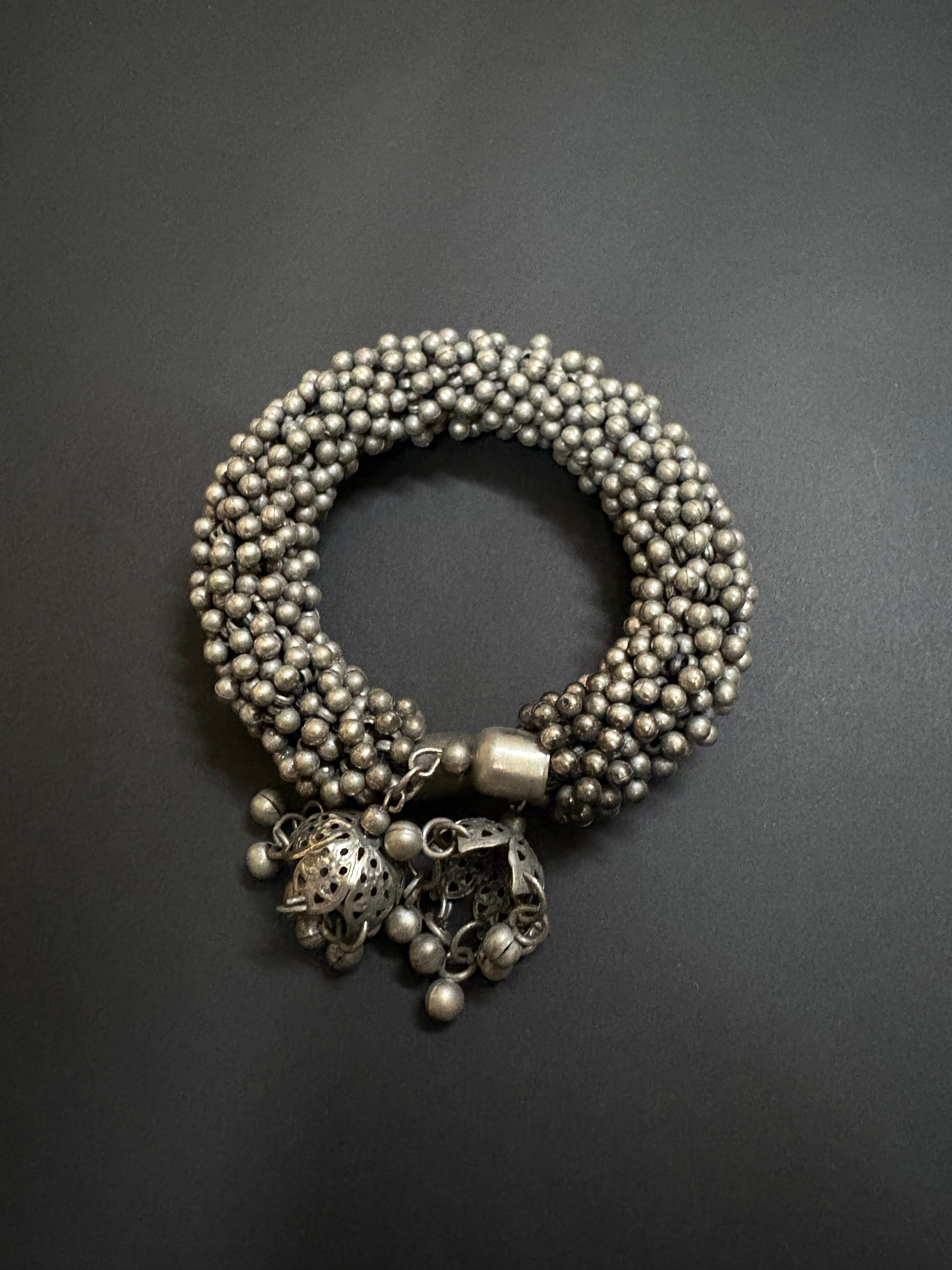 Oxidized Ghungroo Kada Bracelet