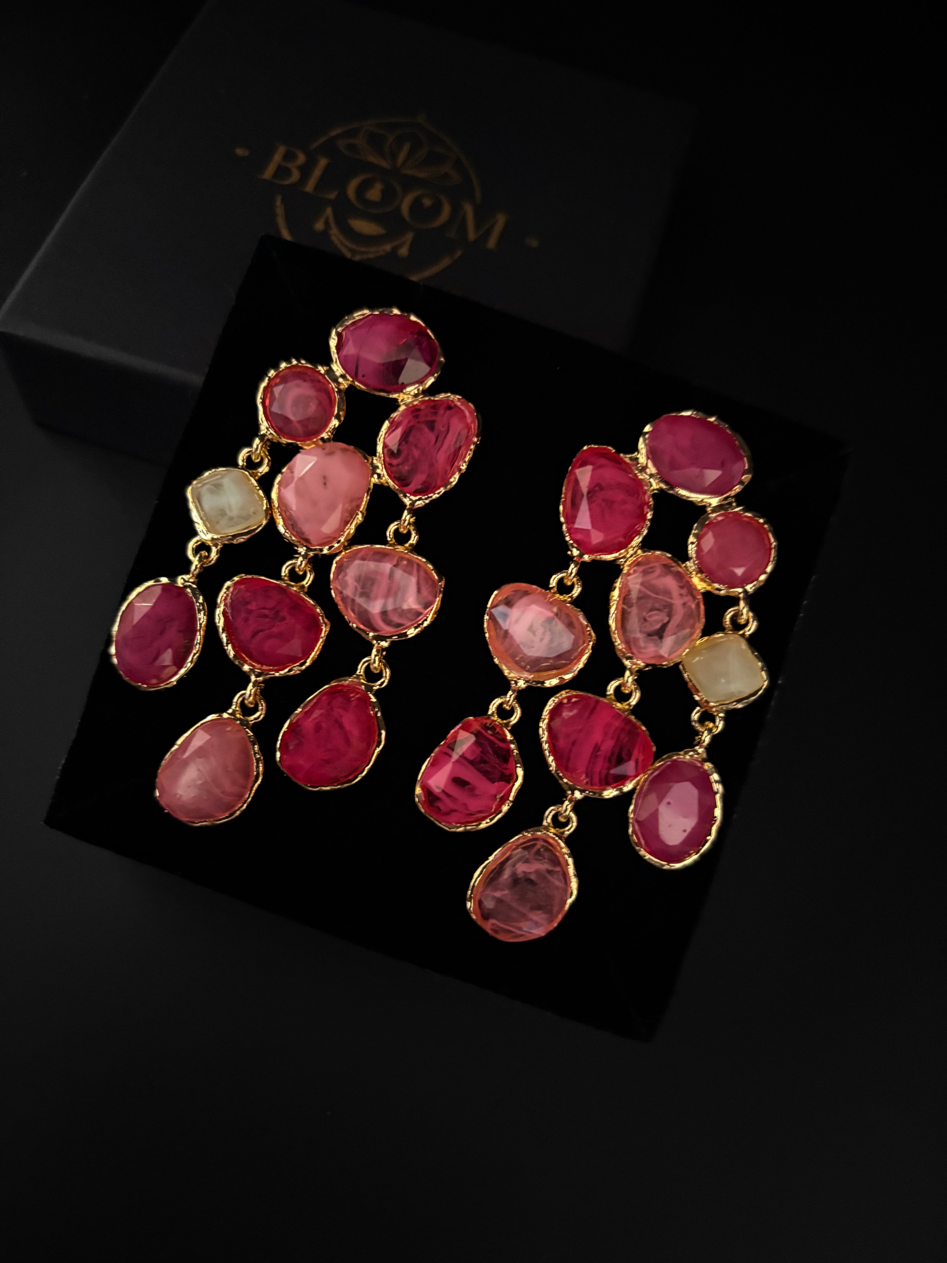 Crimson Cascade Earrings