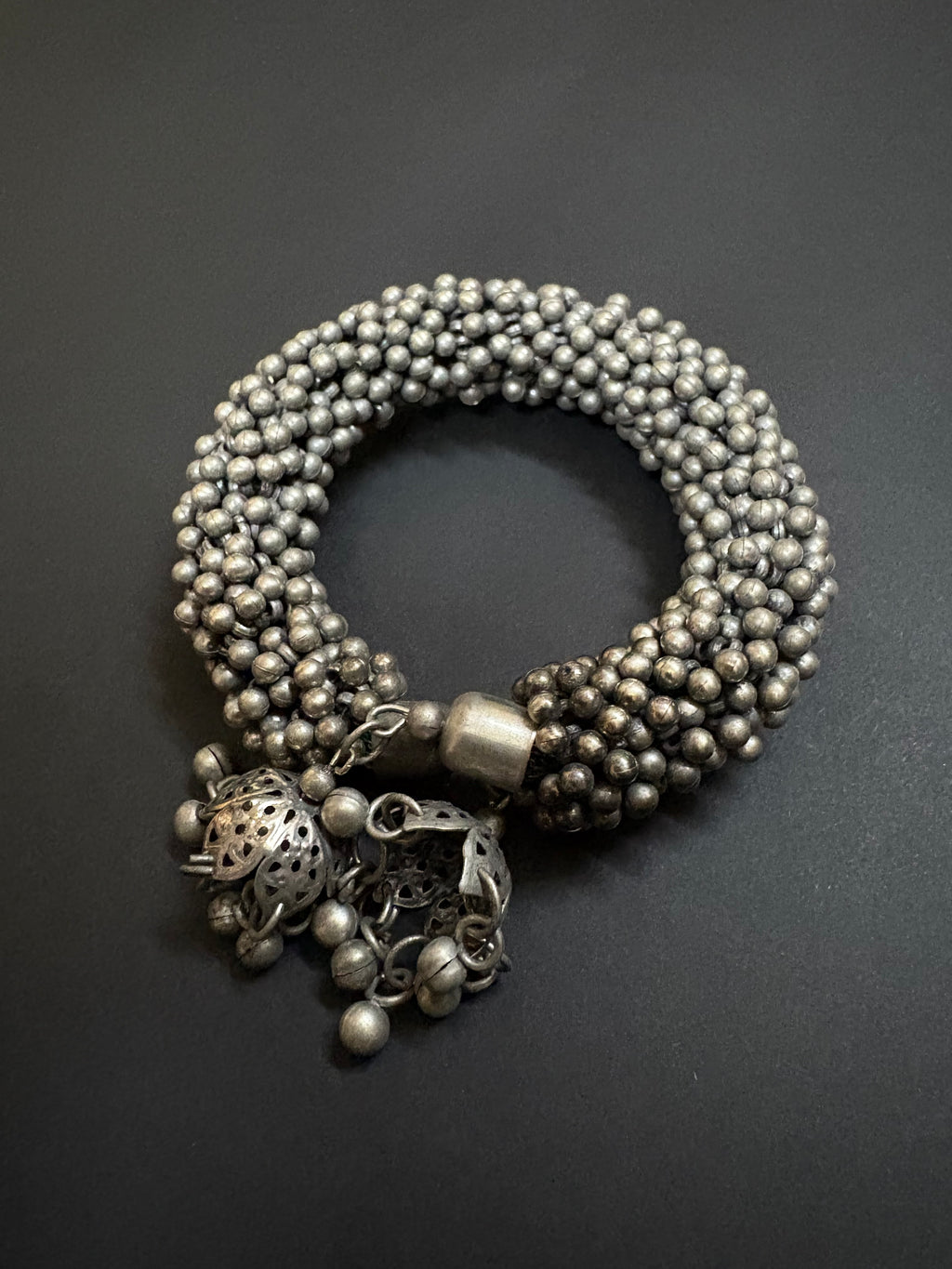 Oxidized Ghungroo Kada Bracelet