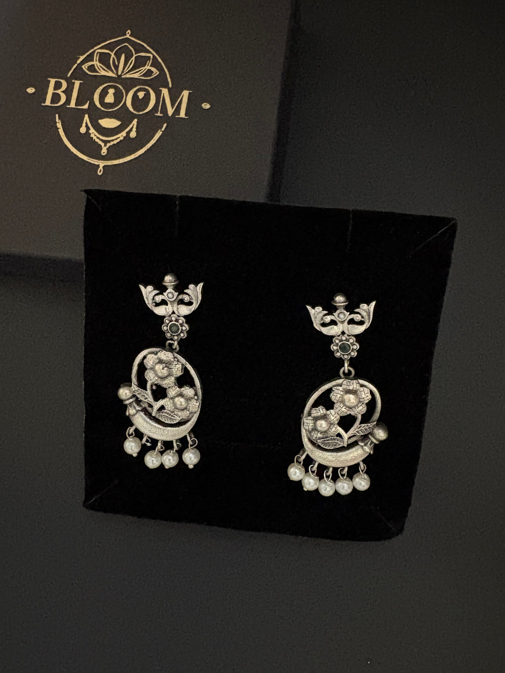 Floral Design Oxidized Earrings