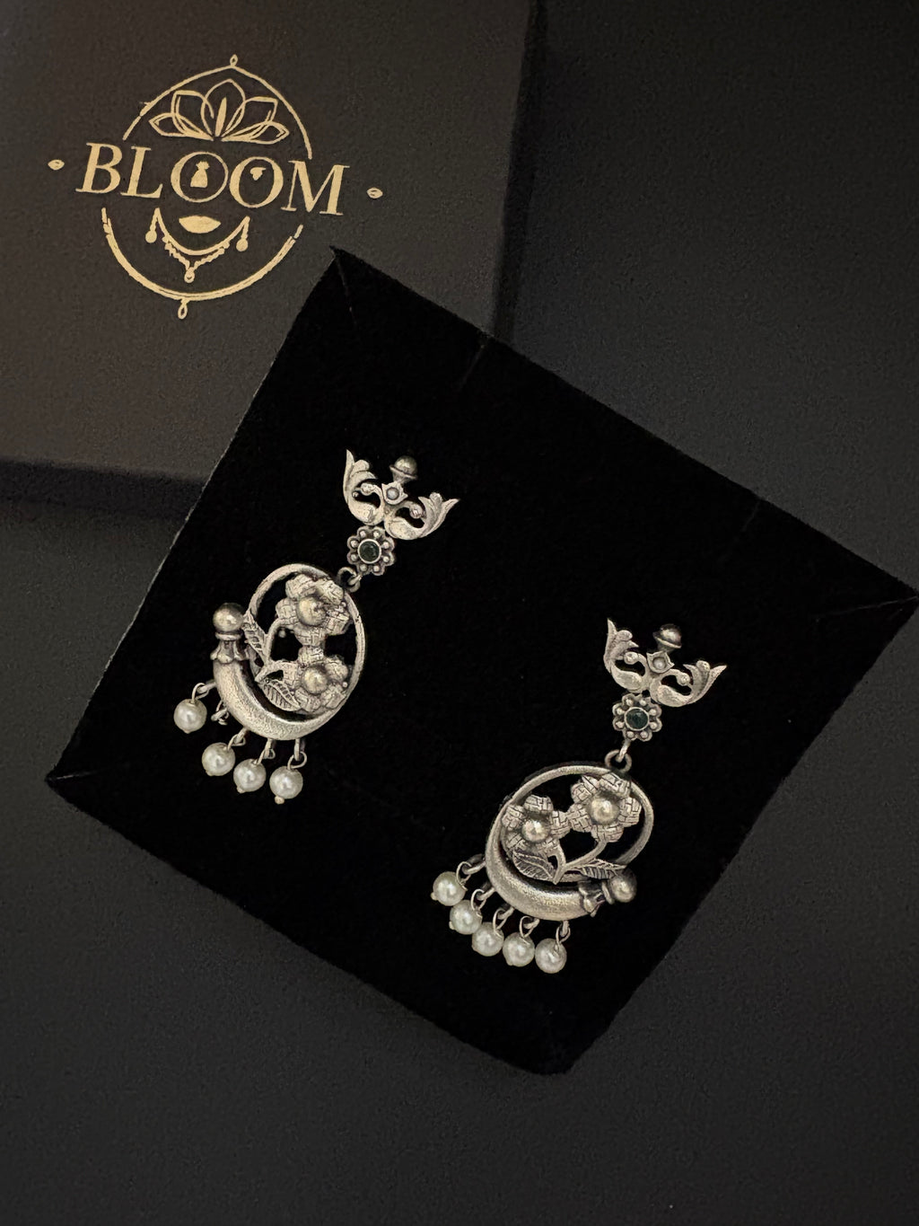 Floral Design Oxidized Earrings