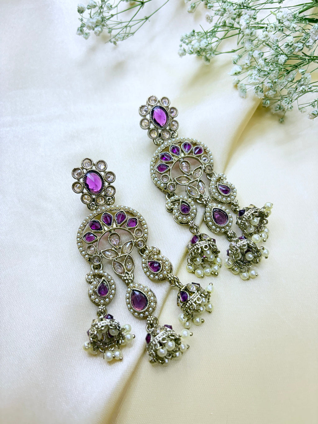 Polki Pearl Jhumka Collection Bloom