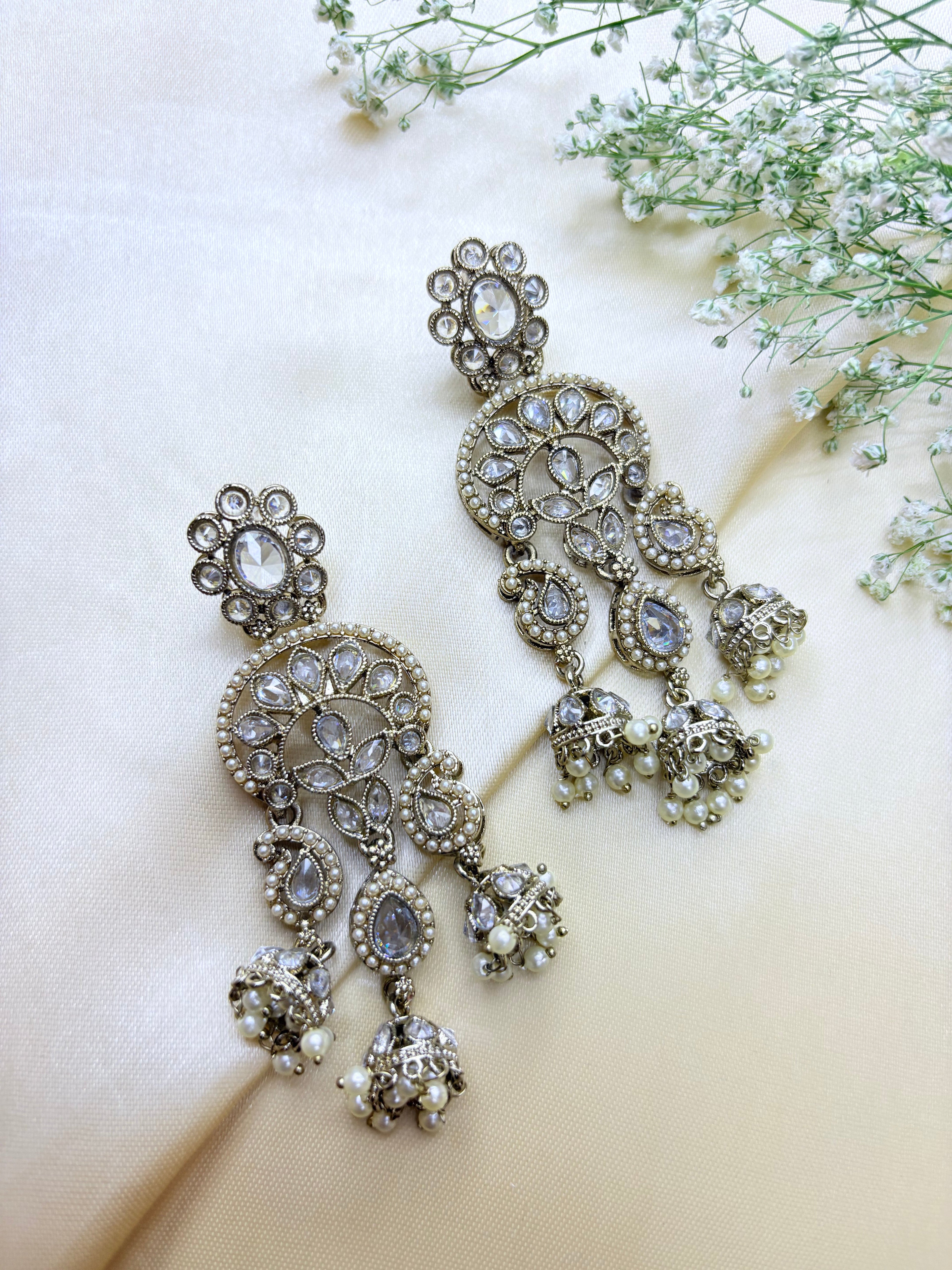 Polki Pearl Jhumka Collection Bloom