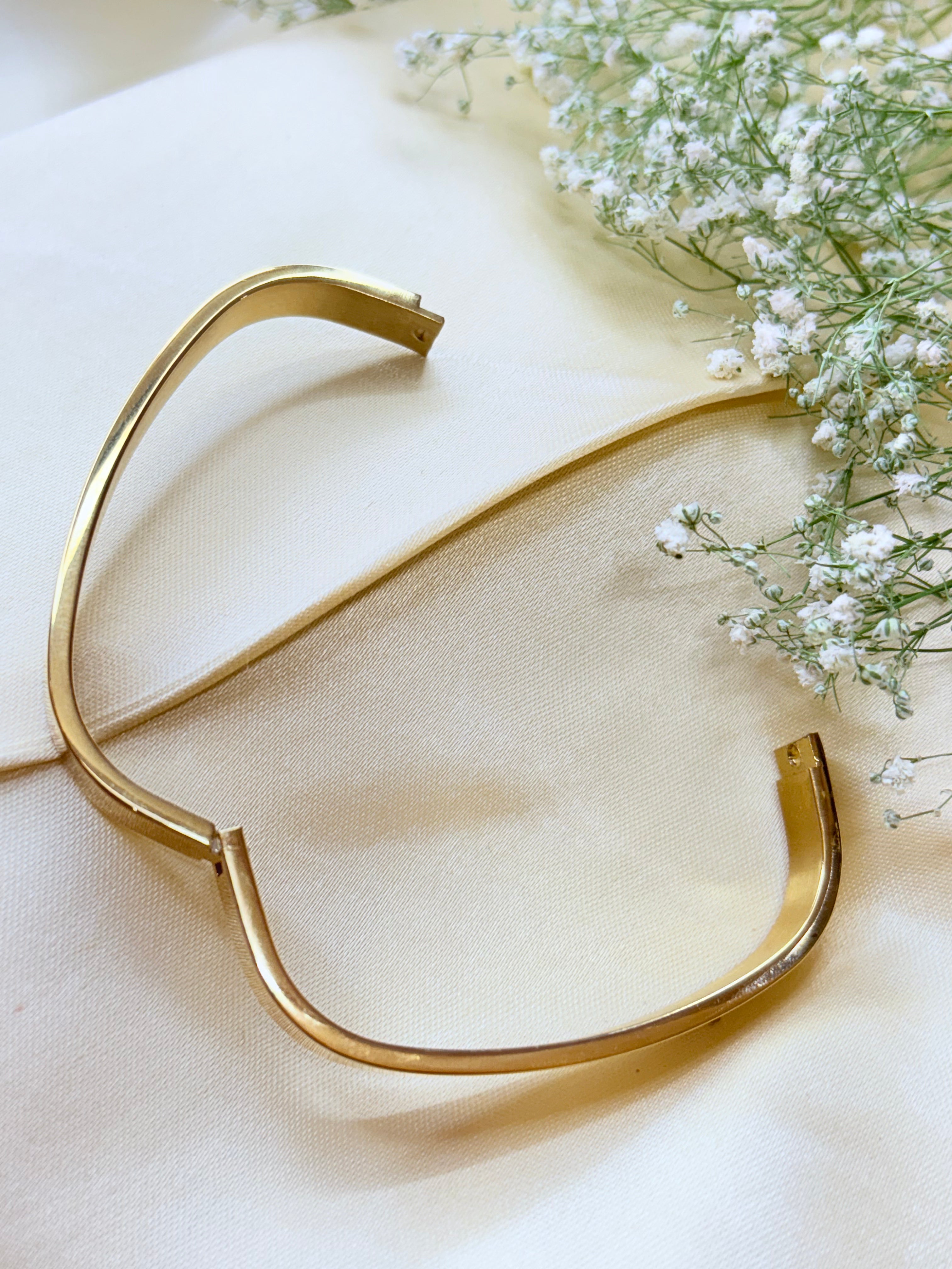 Gold Rectangular Bangle Bracelet