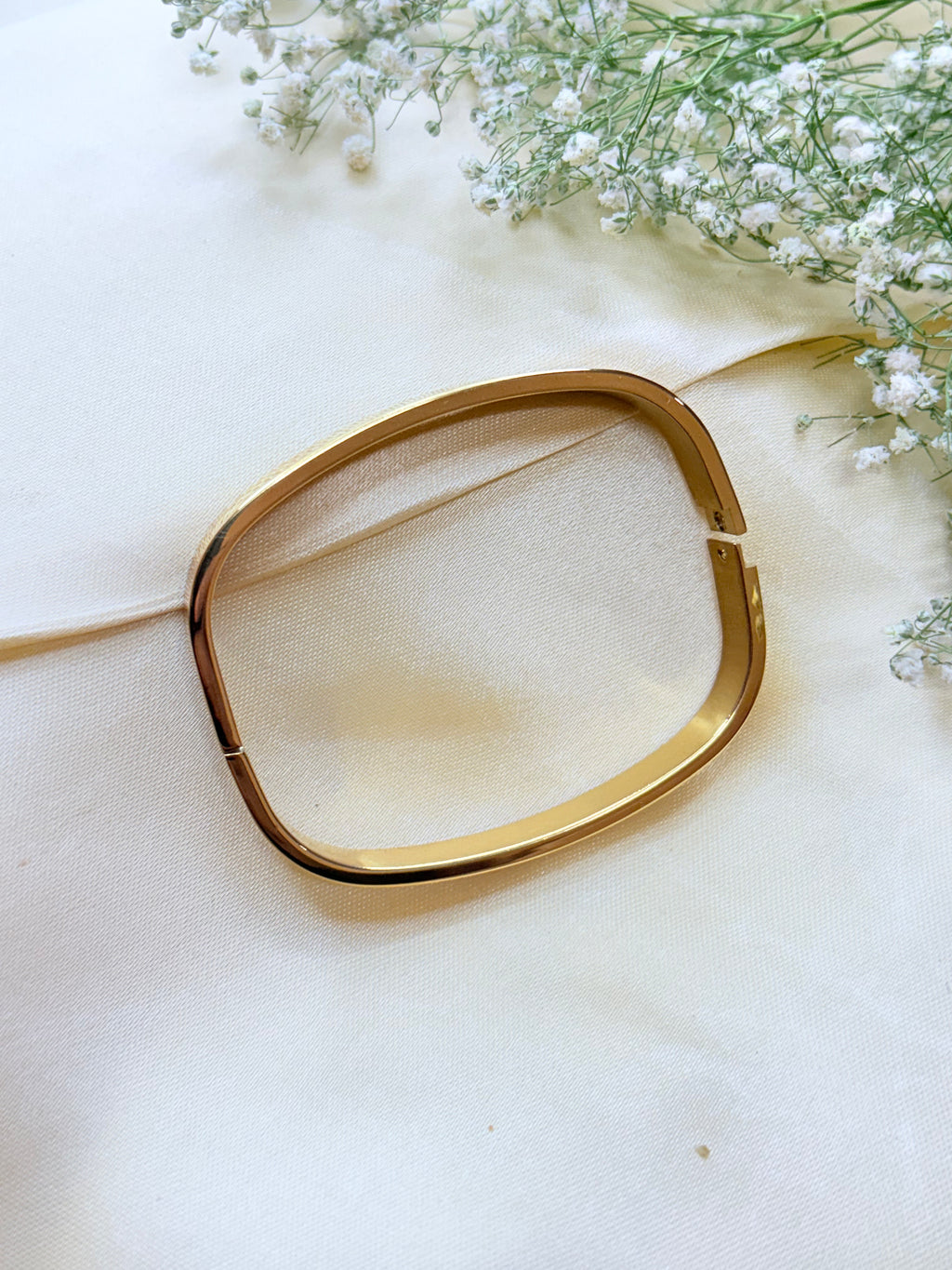 Gold Rectangular Bangle Bracelet