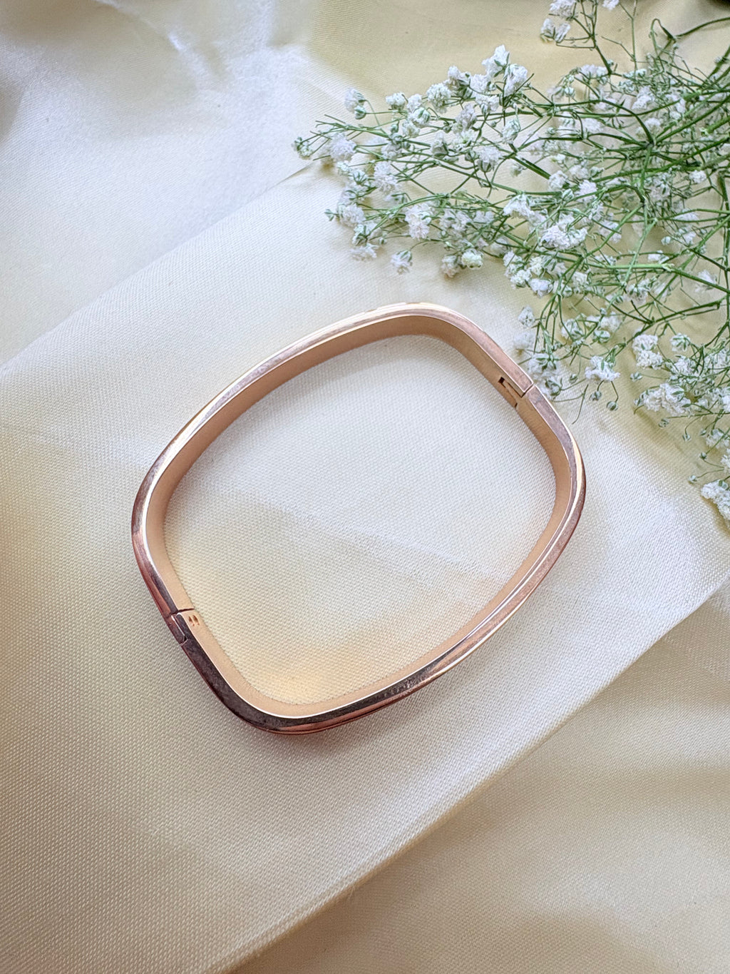 Rose Gold Rectangular Bangle Bracelet