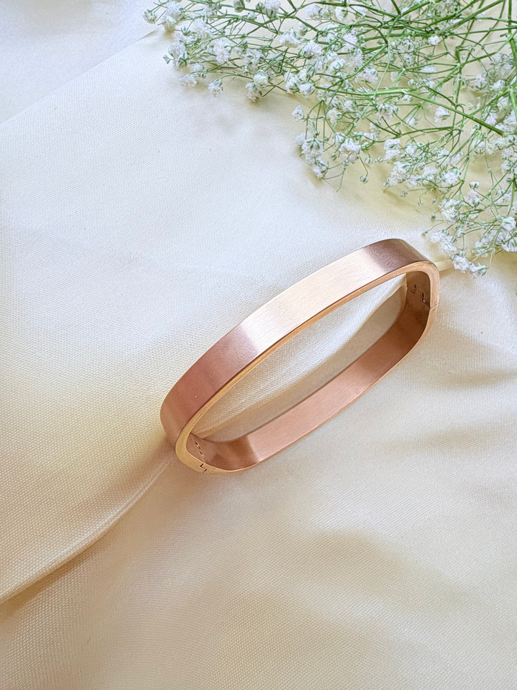 Rose Gold Rectangular Bangle Bracelet