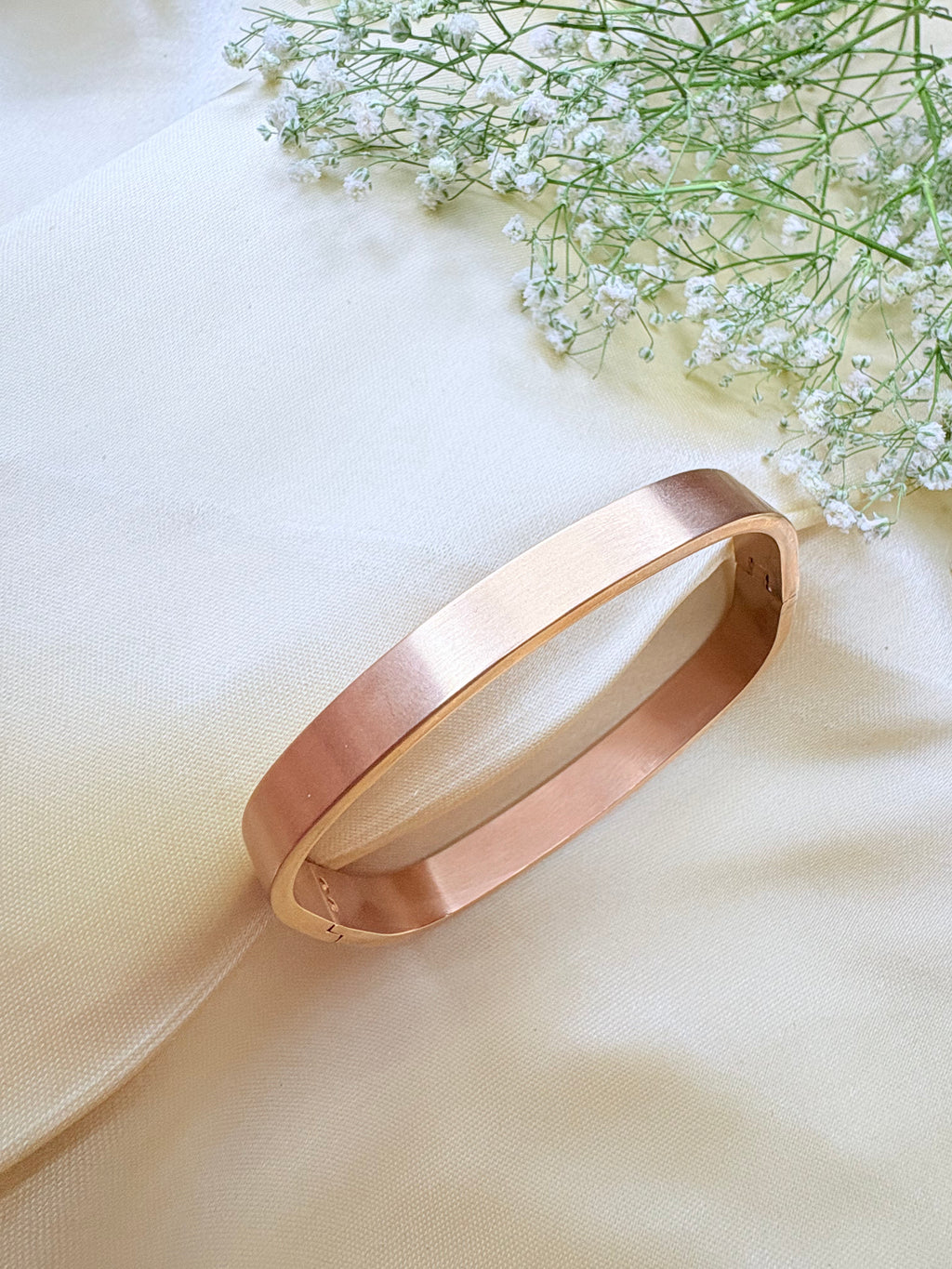 Rose Gold Rectangular Bangle Bracelet