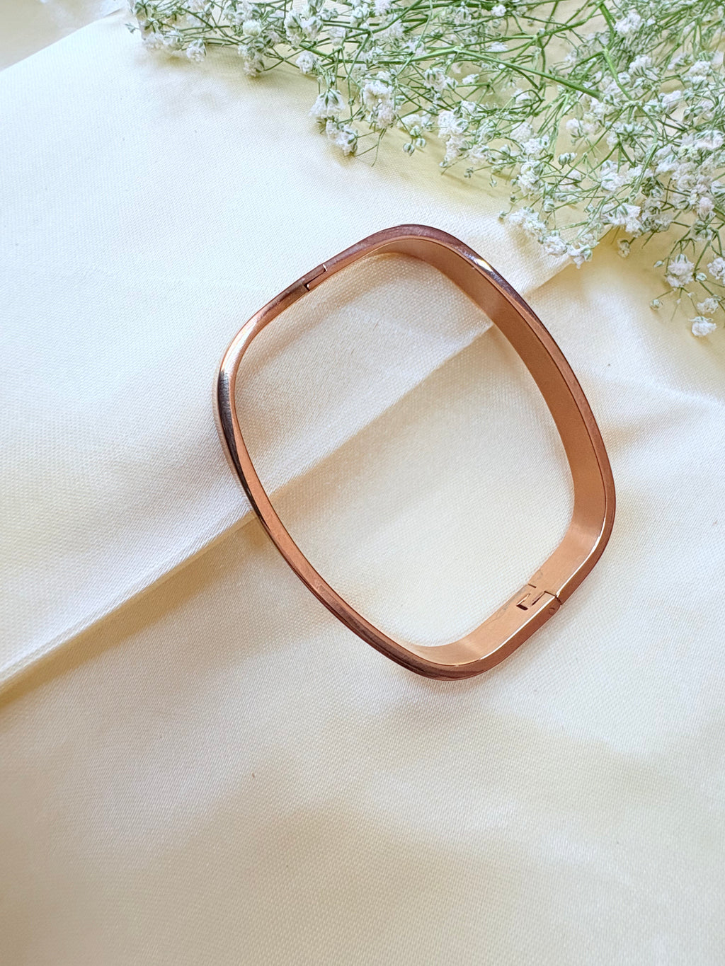 Rose Gold Rectangular Bangle Bracelet