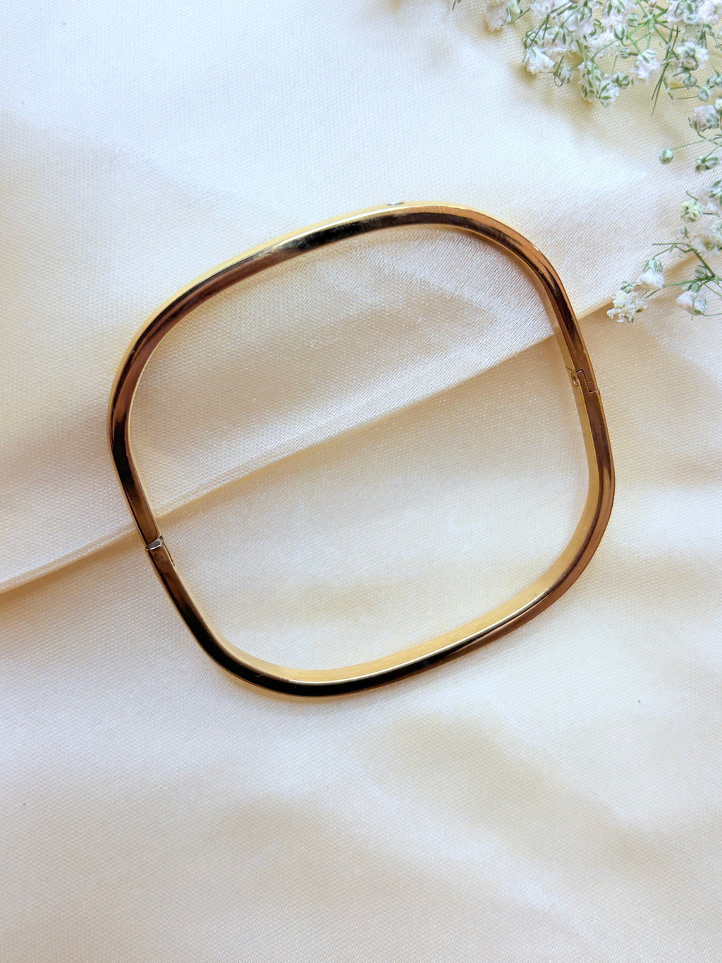 Gold Square Bangle Bracelet