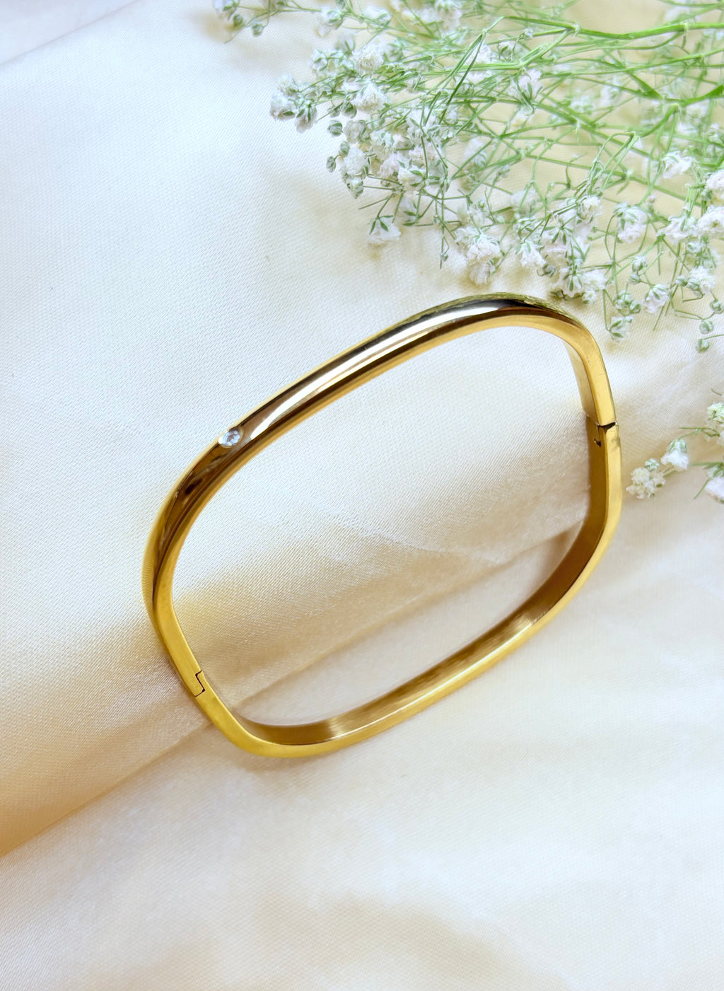 Gold Square Bangle Bracelet