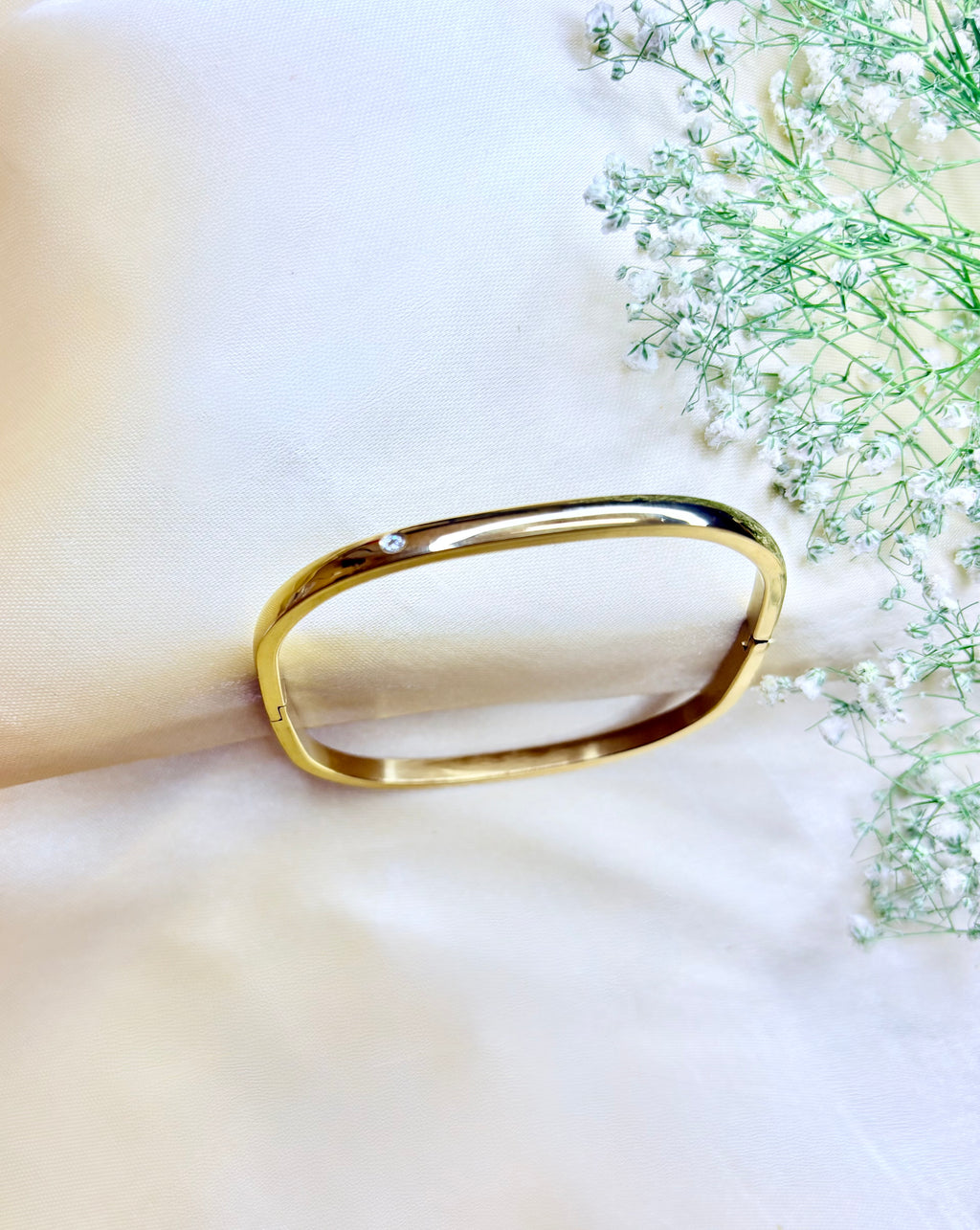 Gold Square Bangle Bracelet