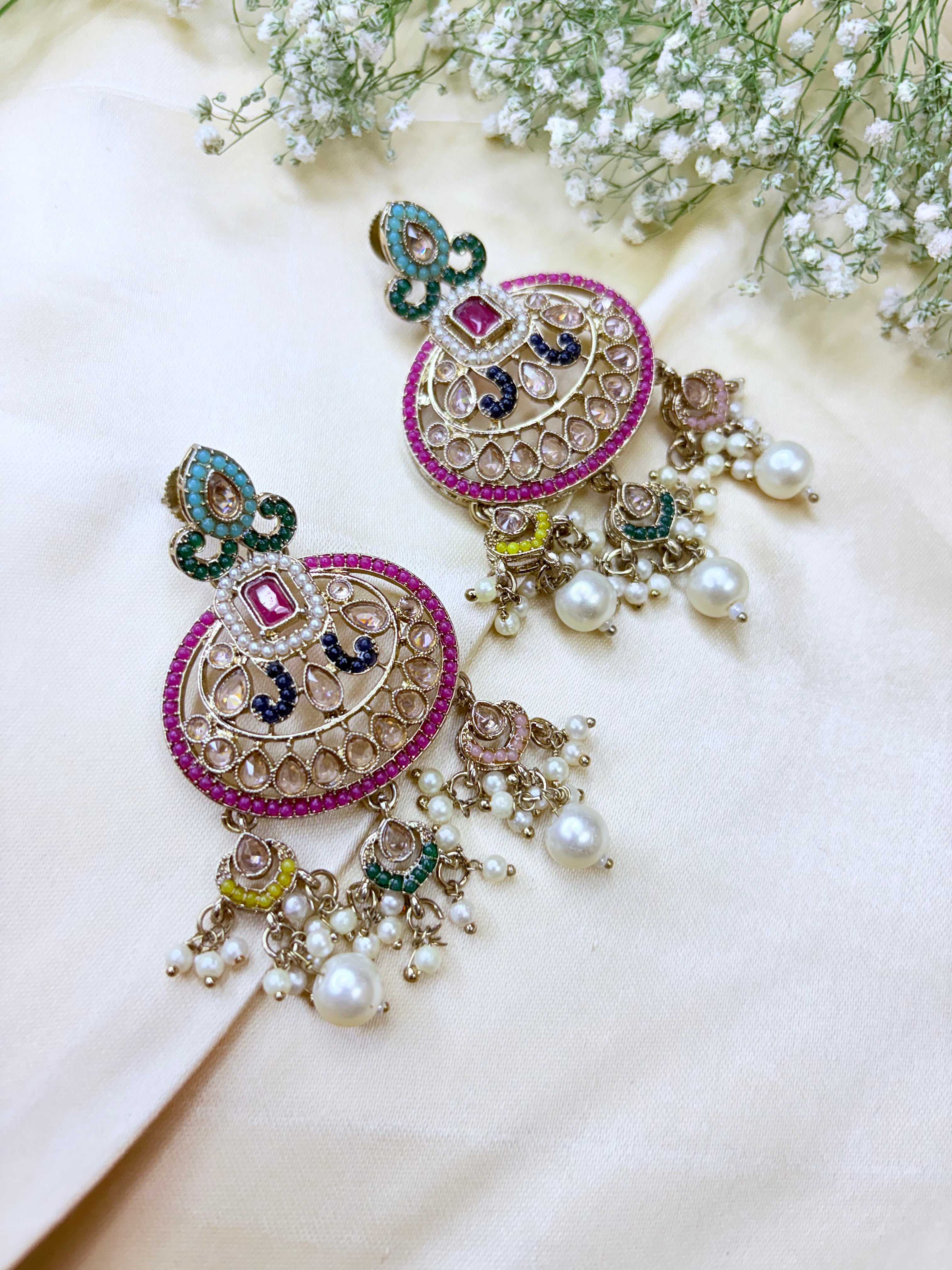 Polki Kundan Pearl Choker Necklace Set