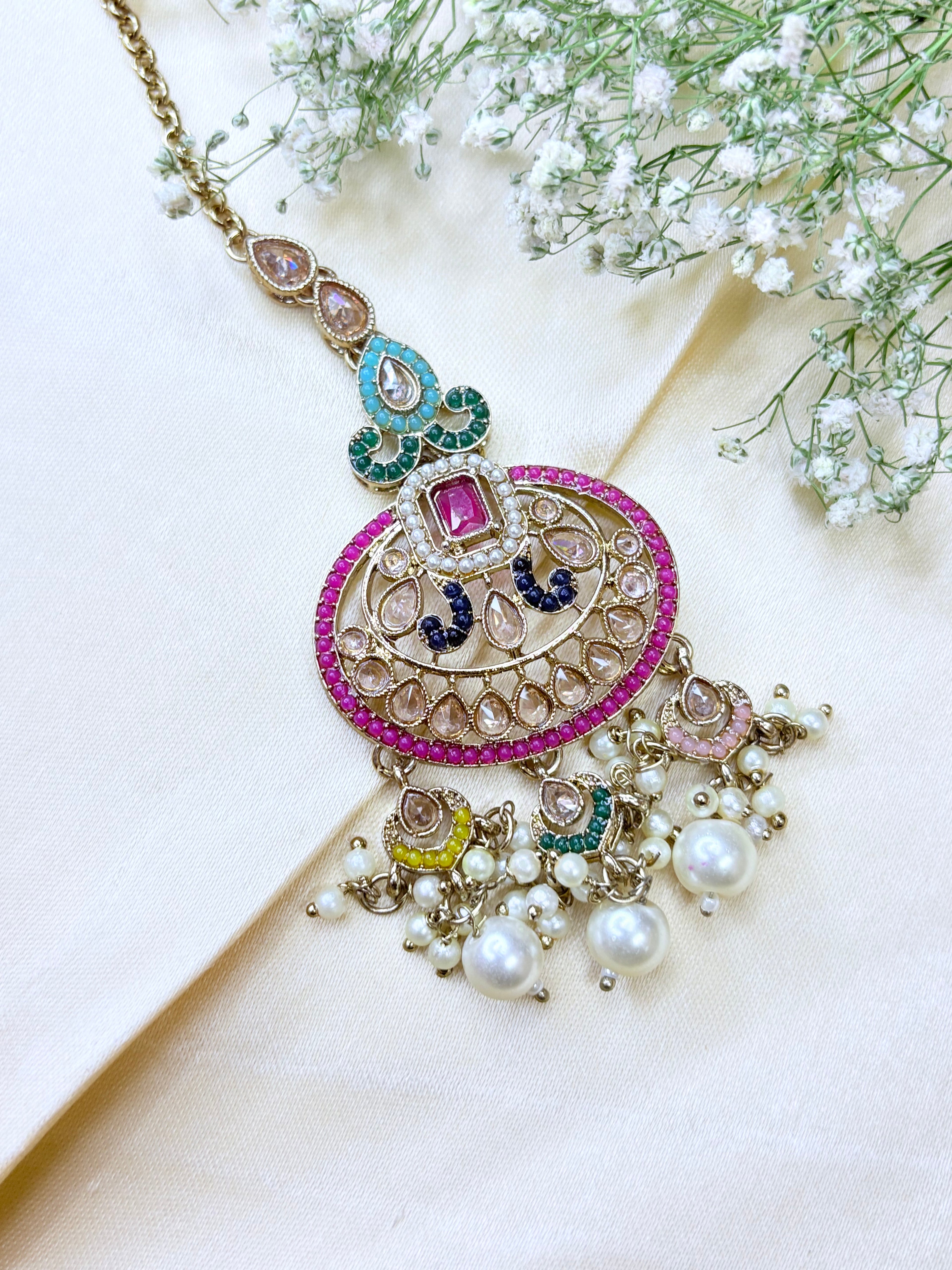 Polki Kundan Pearl Choker Necklace Set