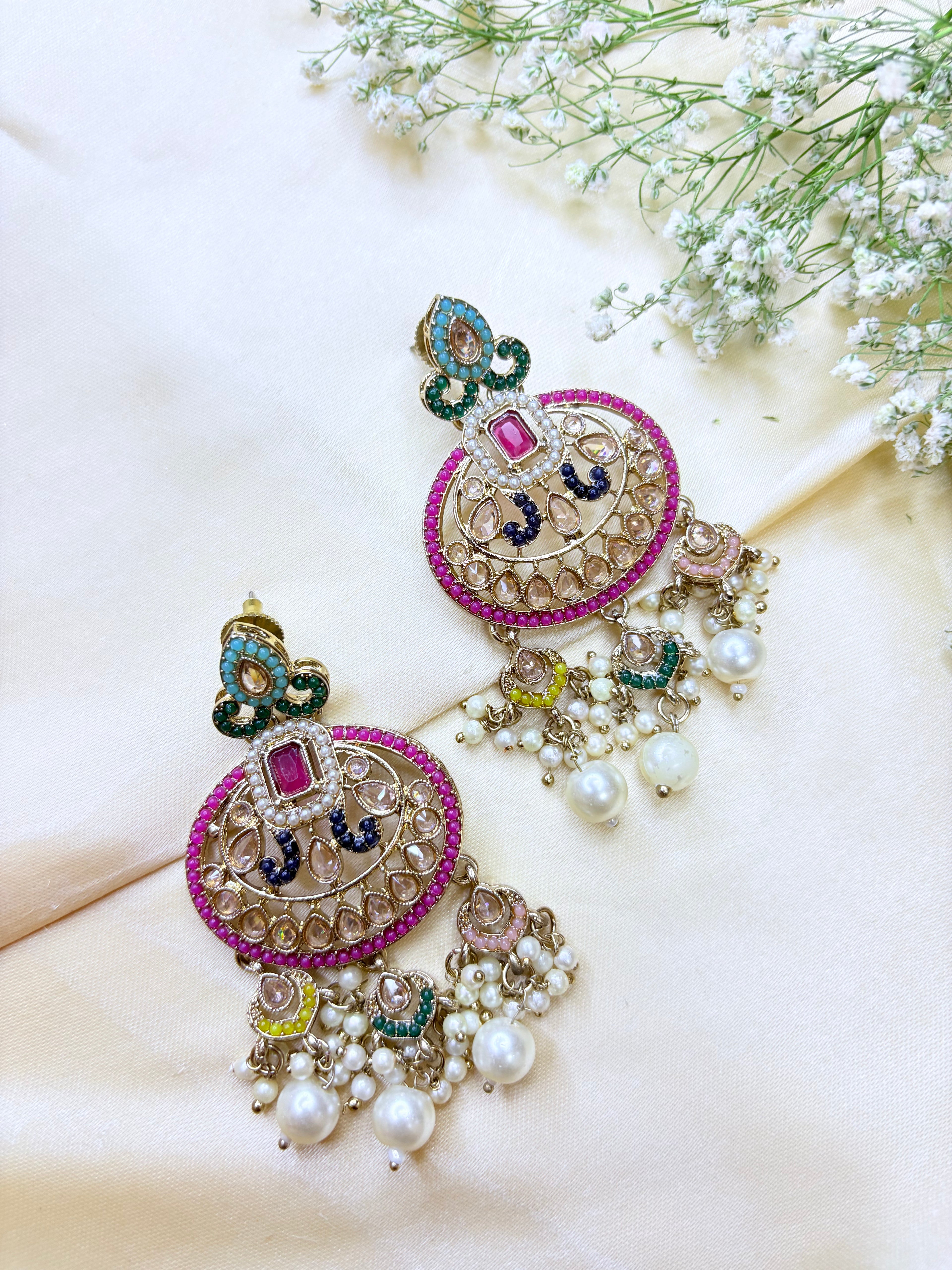 Polki Kundan Pearl Choker Necklace Set