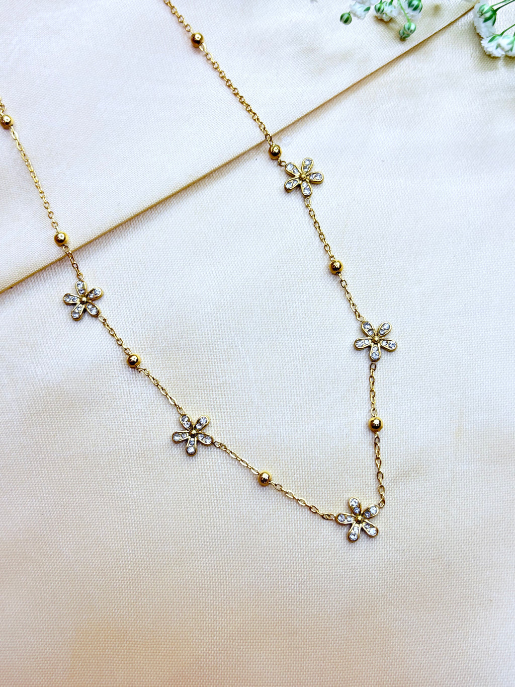 Golden Aura Floral Necklace