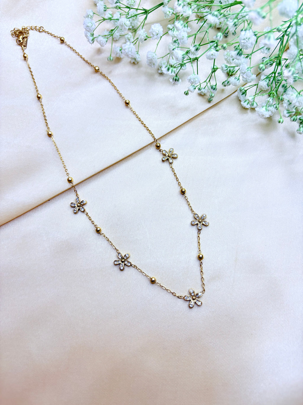 Golden Aura Floral Necklace