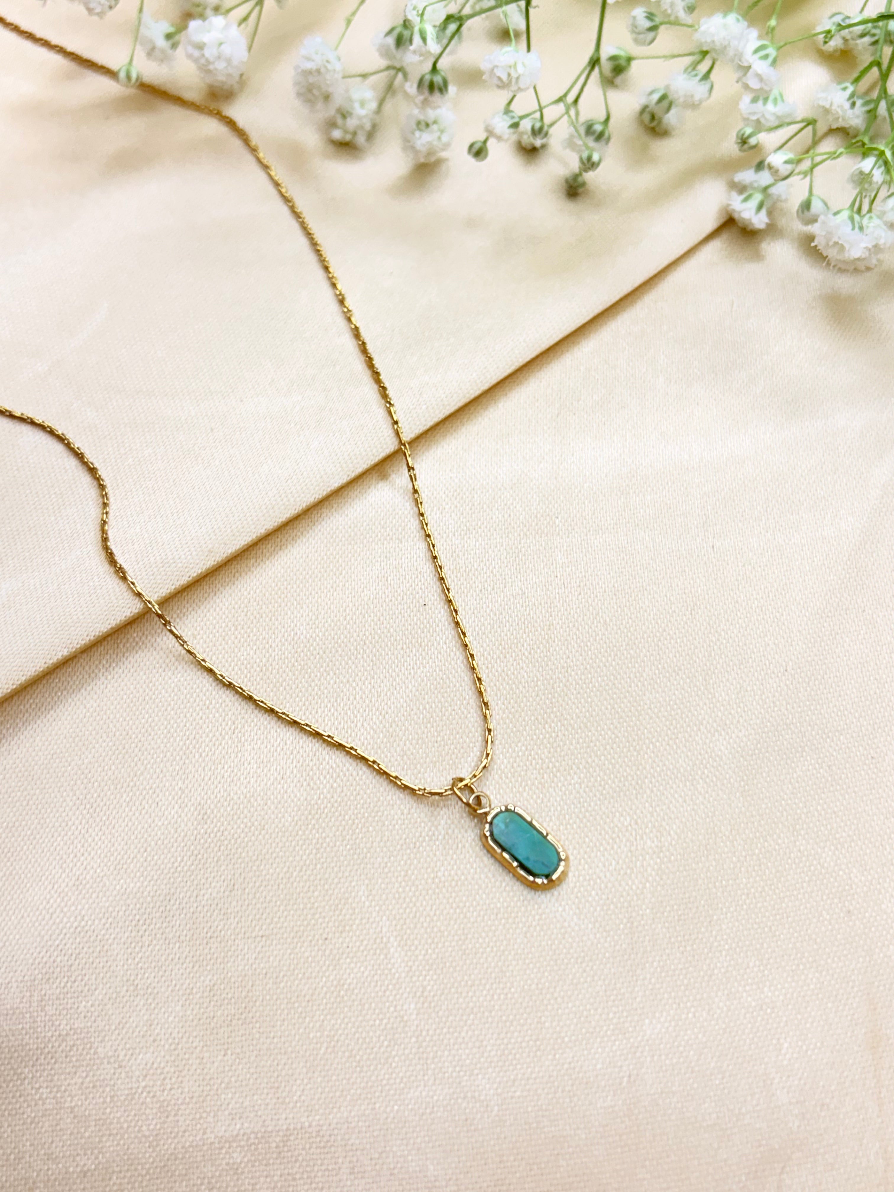 Mint & Teal Pendant Necklace