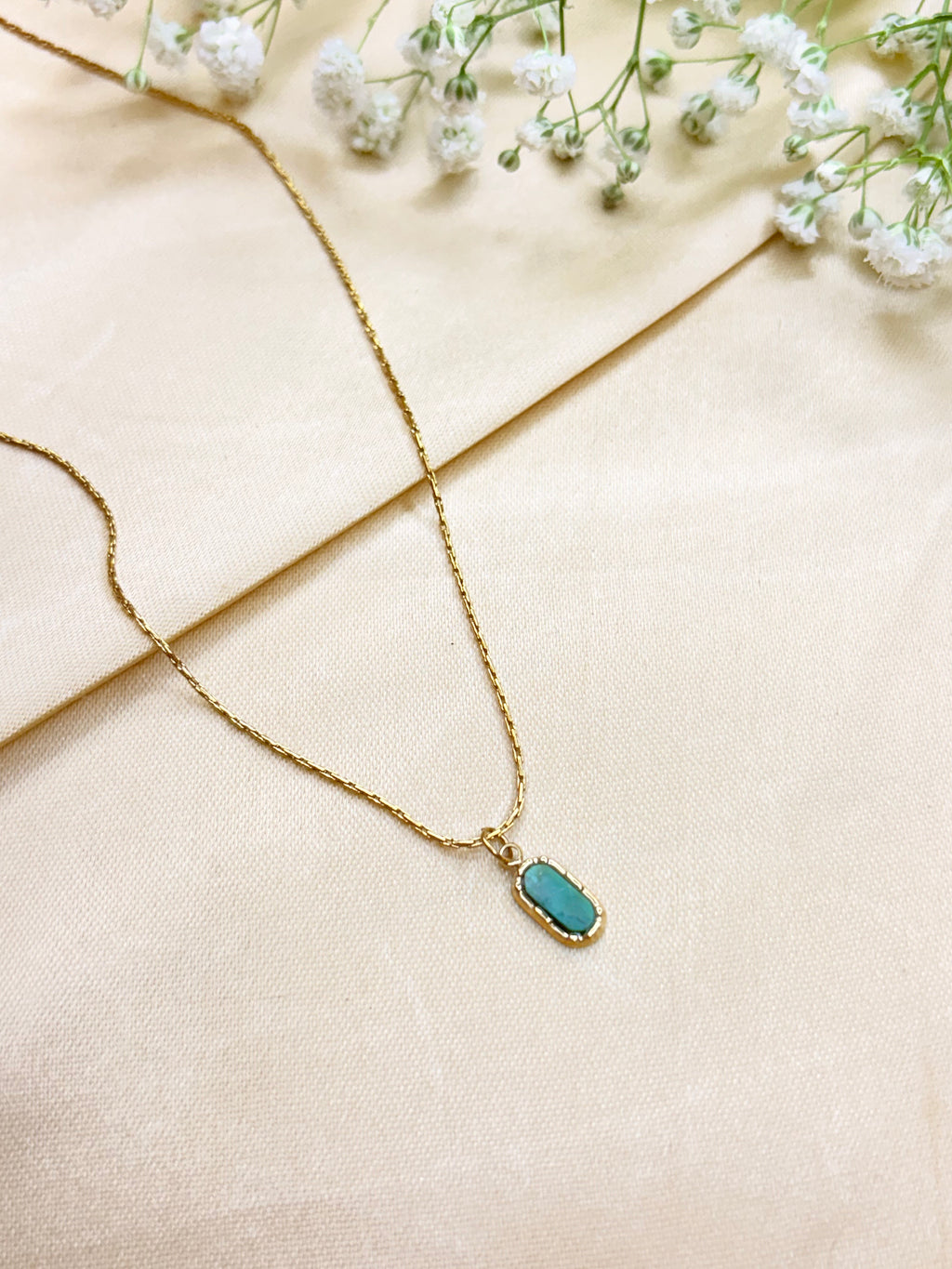 Mint & Teal Pendant Necklace