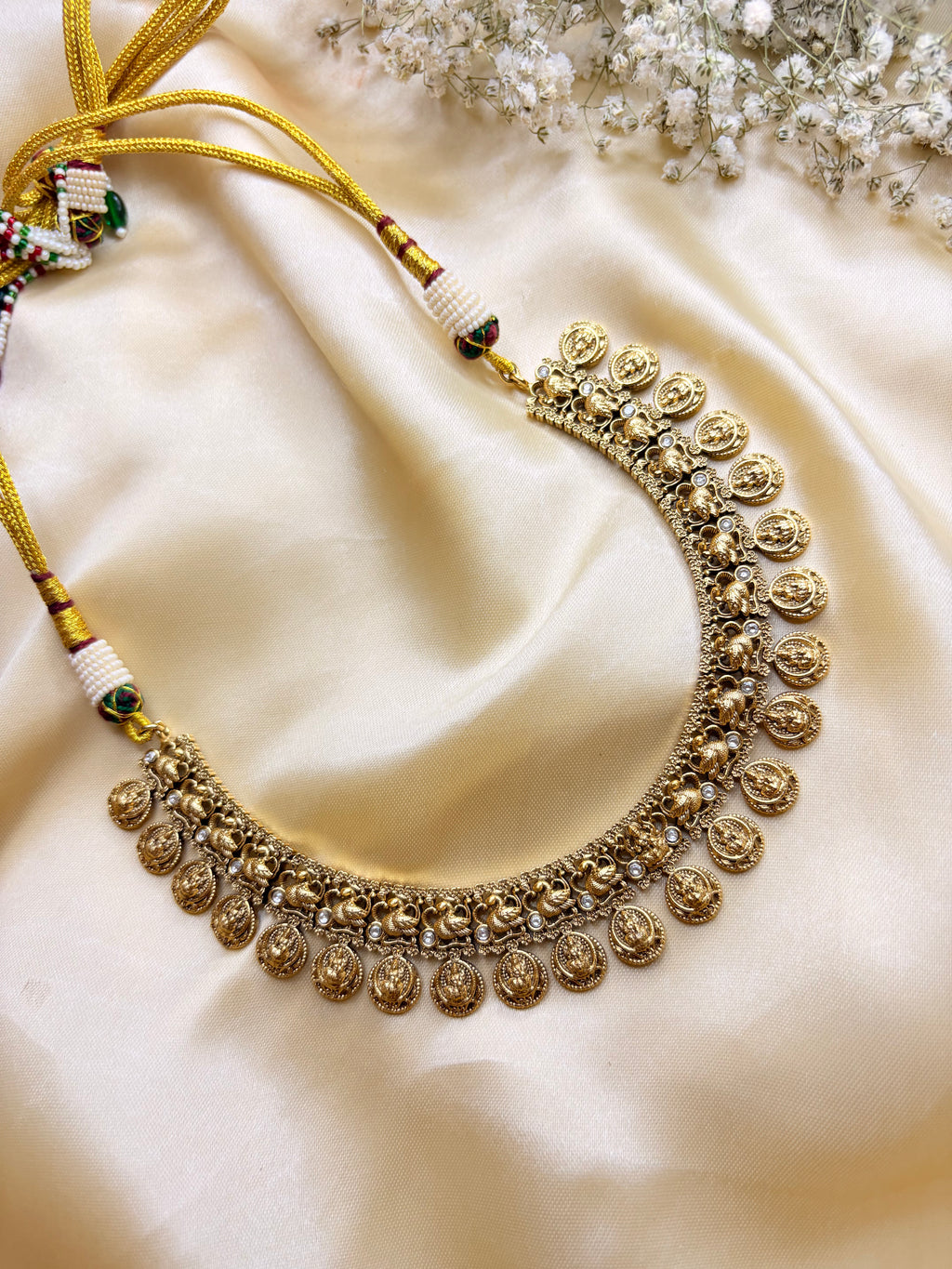 Traditional Lakshmi Coin Gold-Plated Temple Necklace