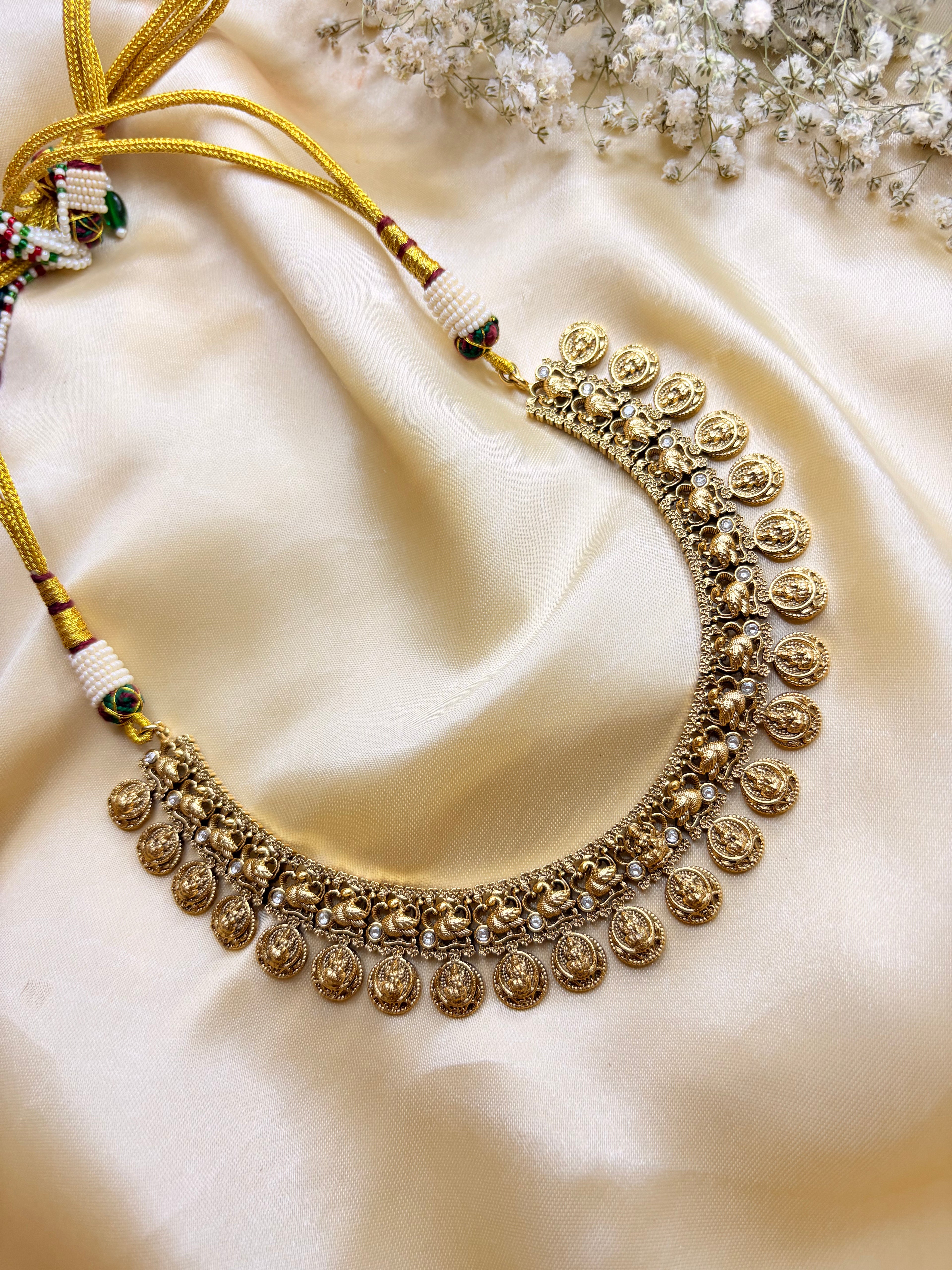 Traditional Lakshmi Coin Gold-Plated Temple Necklace