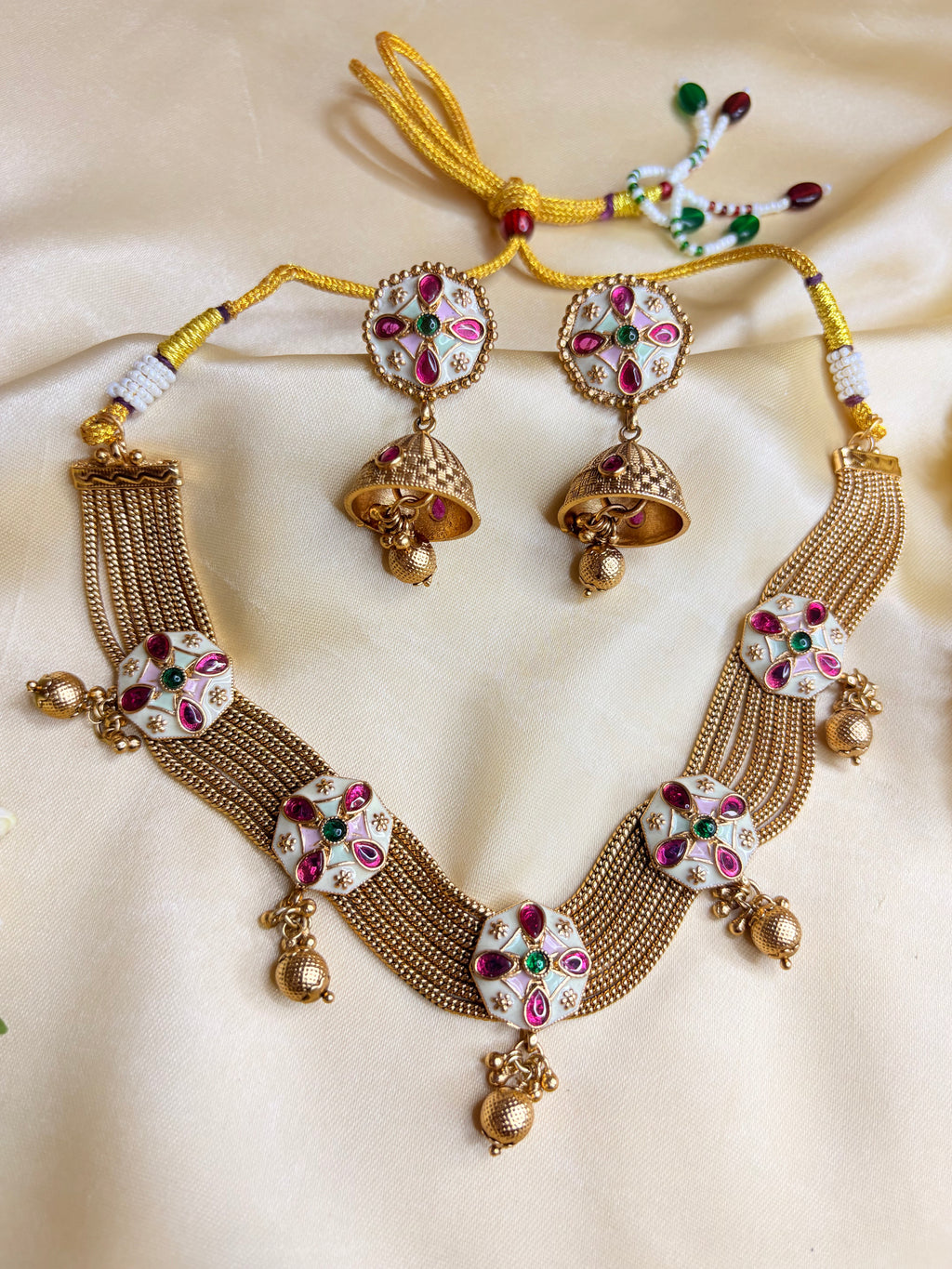 Traditional Indian Enamel Work Choker Set