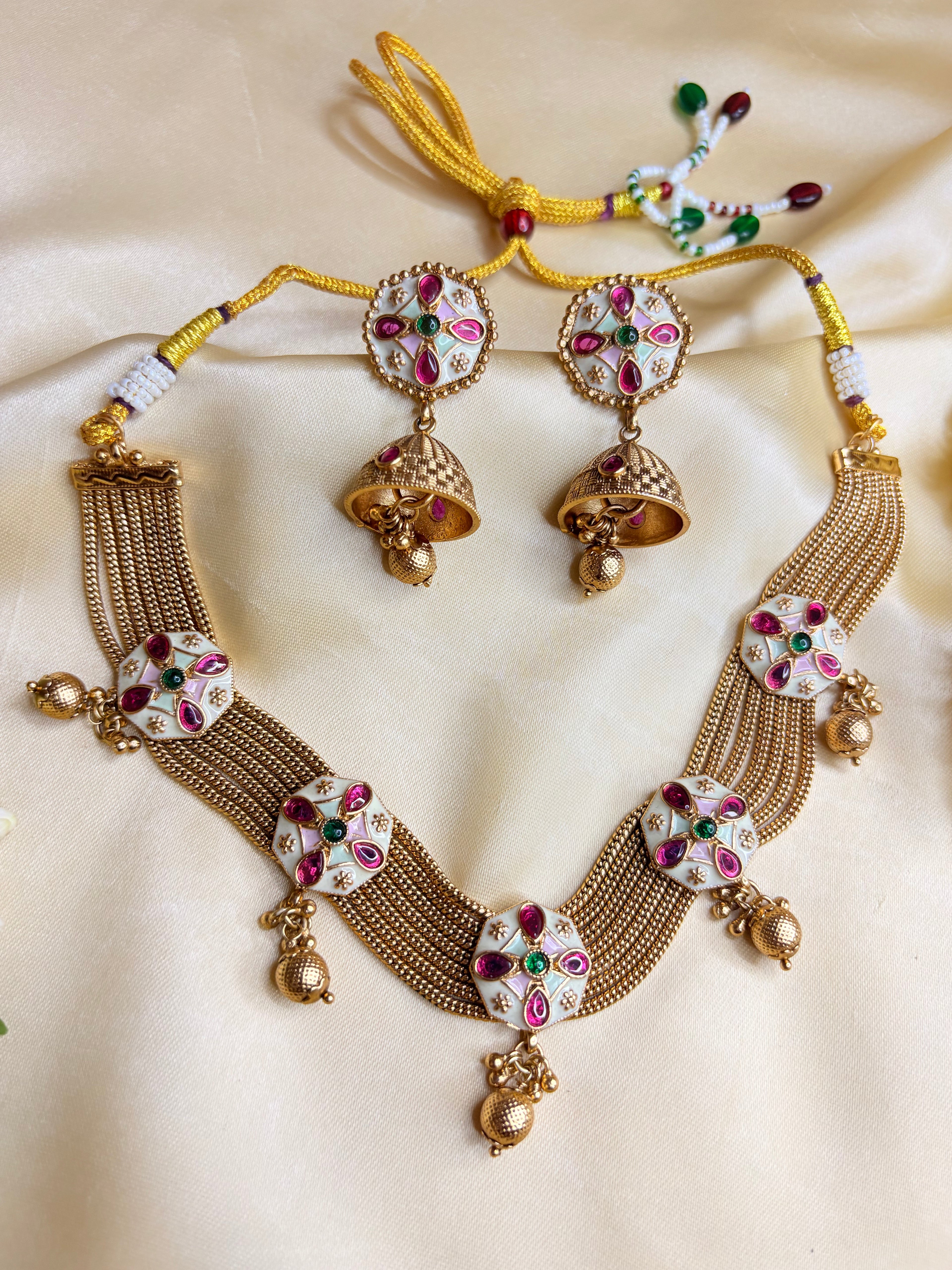 Traditional Indian Enamel Work Choker Set
