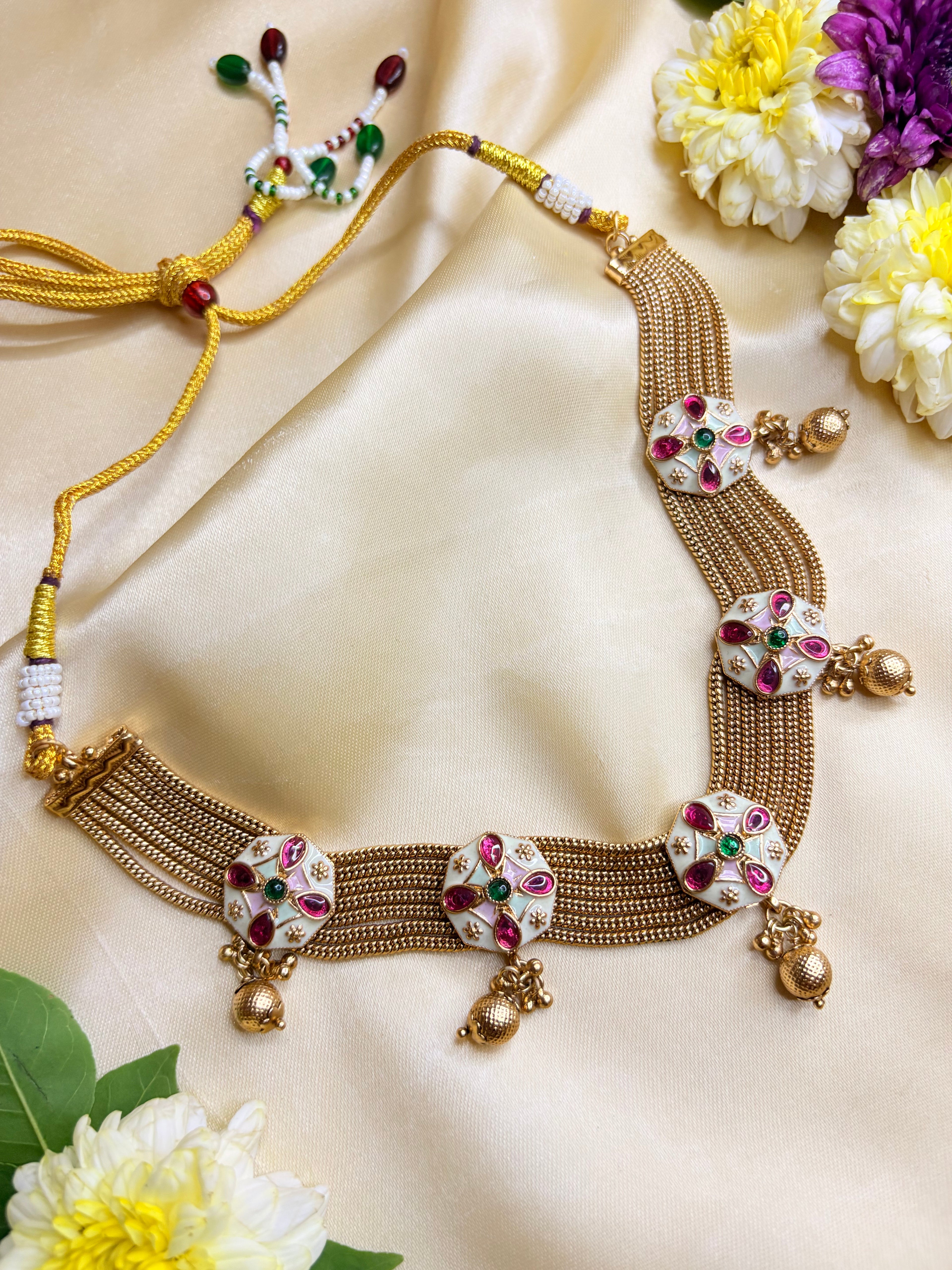 Traditional Indian Enamel Work Choker Set