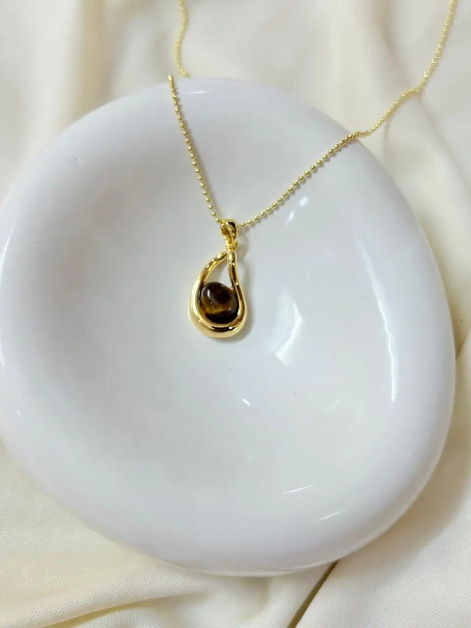 Luna Brown Stone Necklace - Bloom