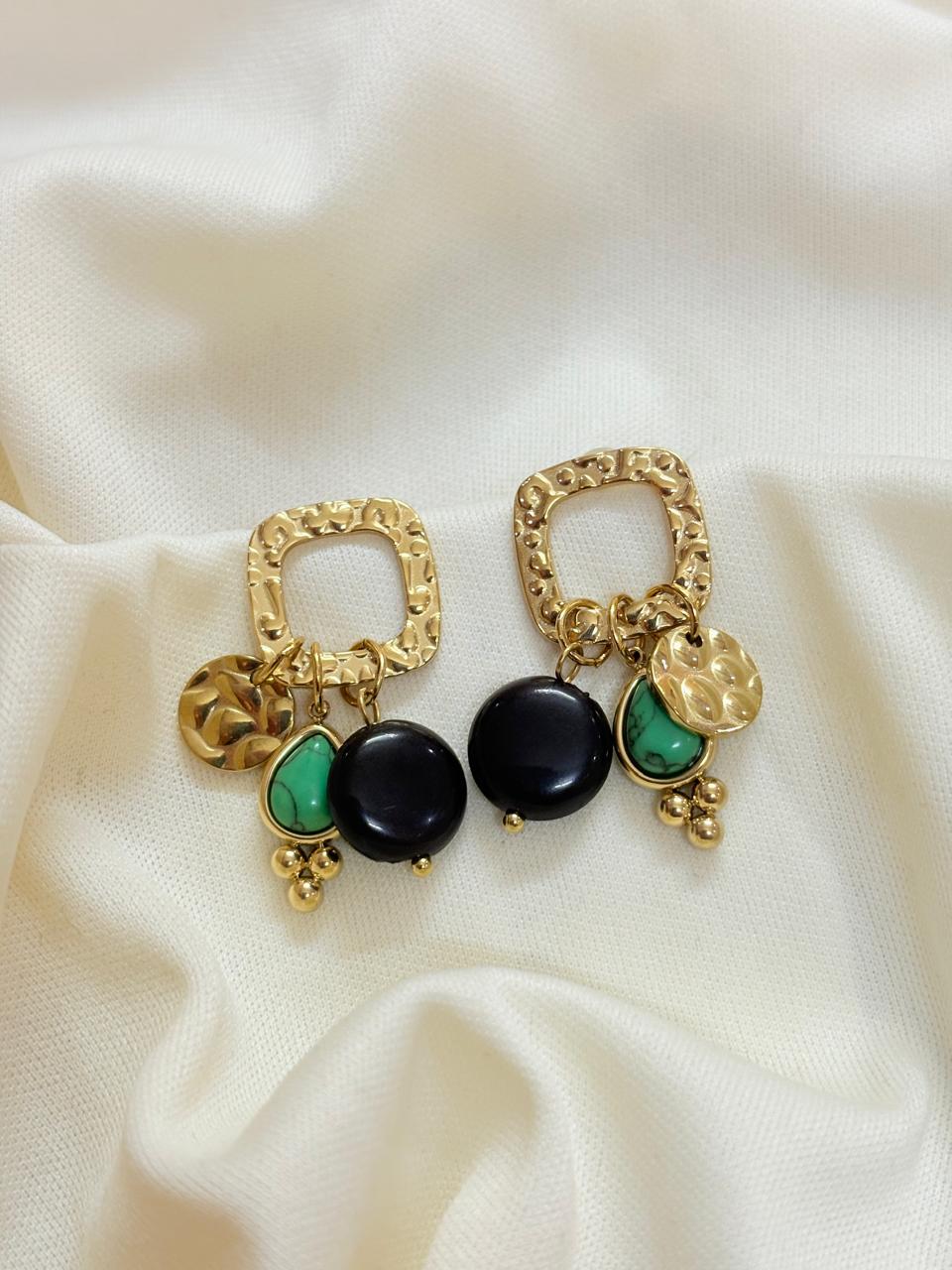 Gold Drop Charms Earrings - Bloom