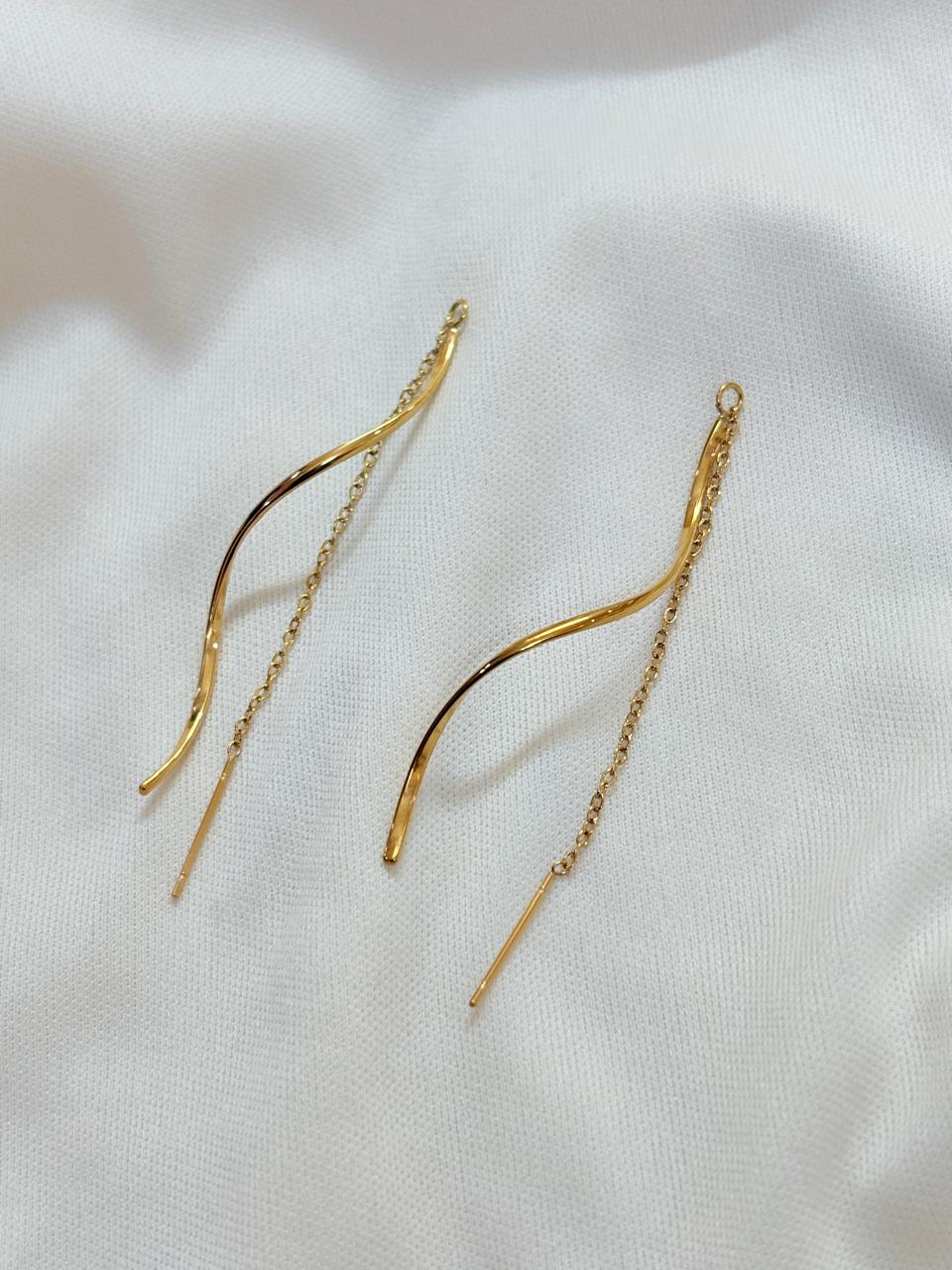 Twist & Chain Drop Earrings - Bloom