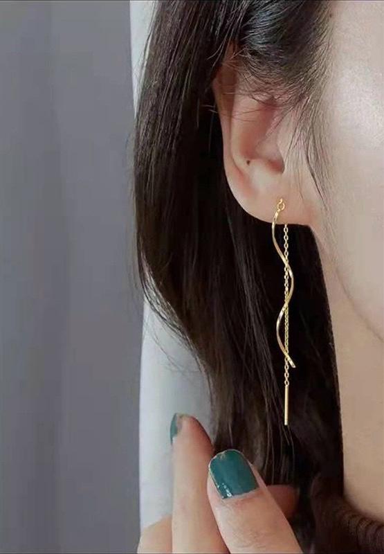 Twist & Chain Drop Earrings - Bloom