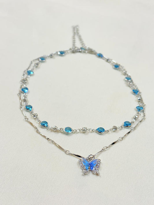 Butterfly Charm Double Necklace - Bloom