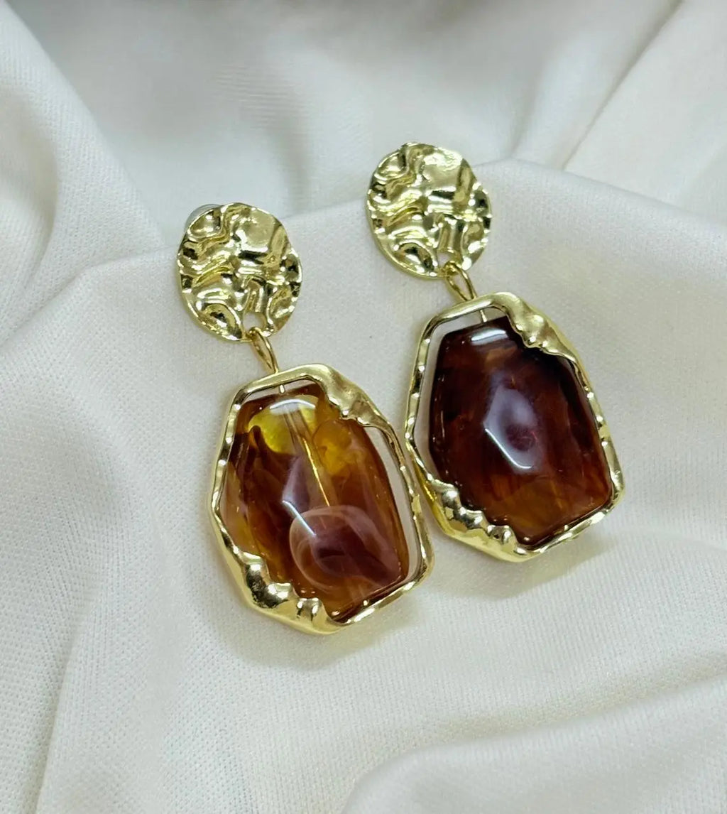 Gold Plated Molten Ember Earrings - Bloom