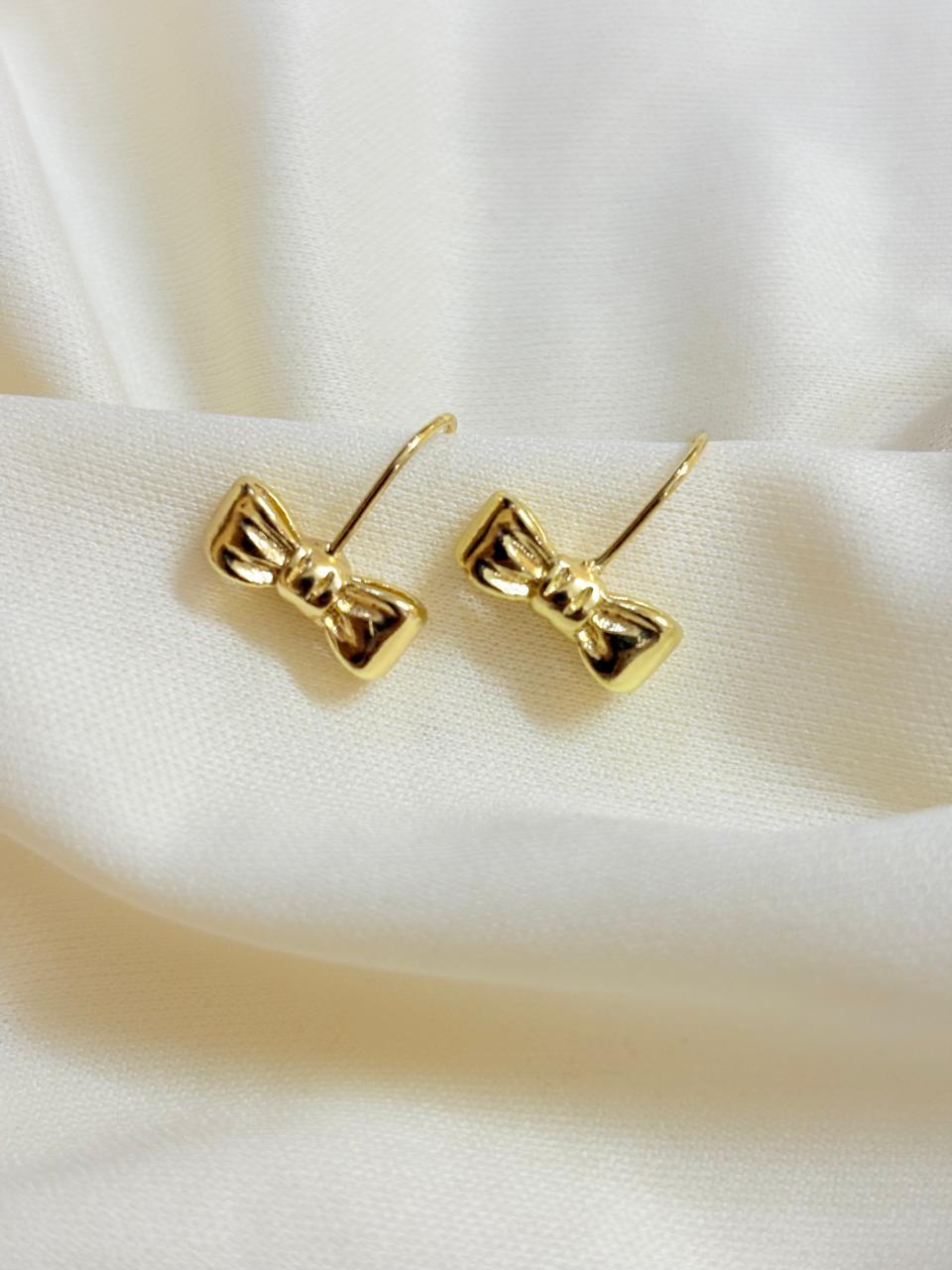 Mini Bow Gold Plated Earrings - Bloom