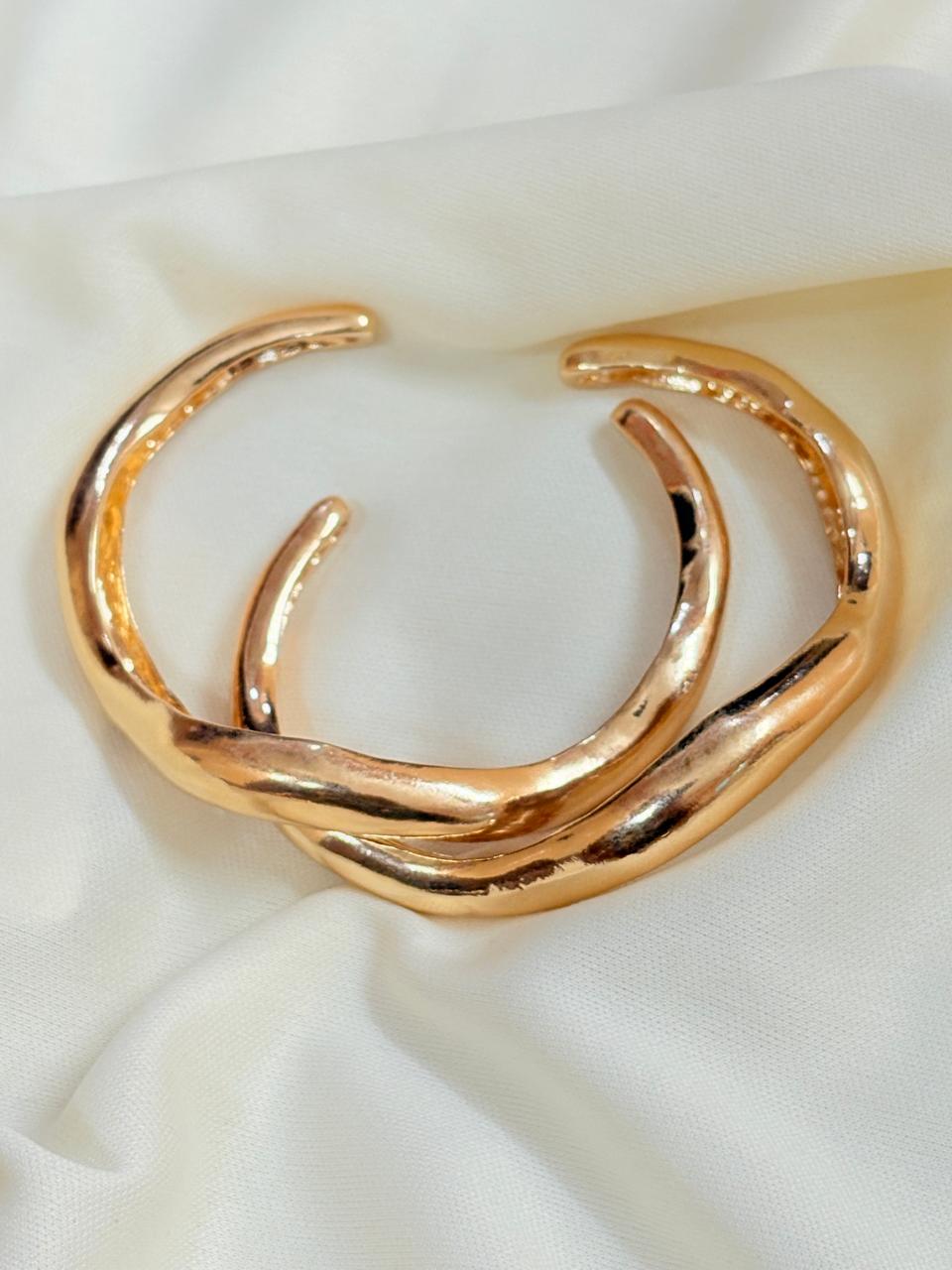 Gold Plated Lava Loop Bangle Set - Bloom