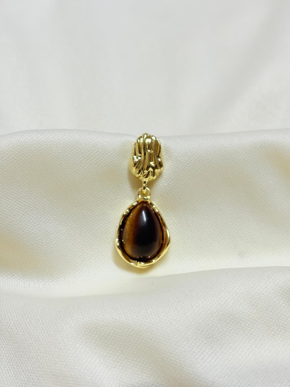 Gold Plated Amber Glow Earrings - Bloom