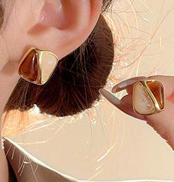 Classic Resin Square Studs - Bloom