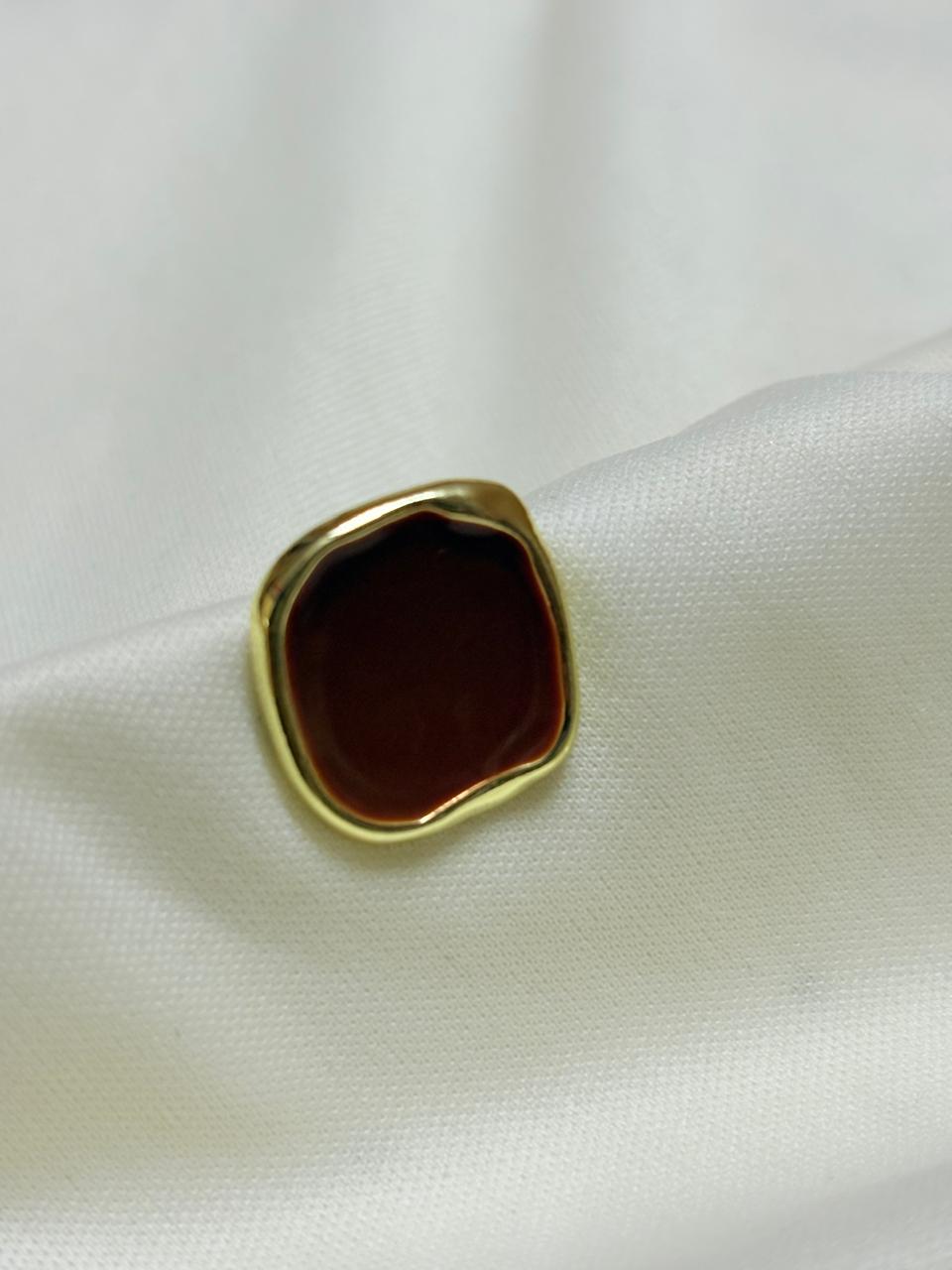 Rust Brick Square Resin Earrings - Bloom