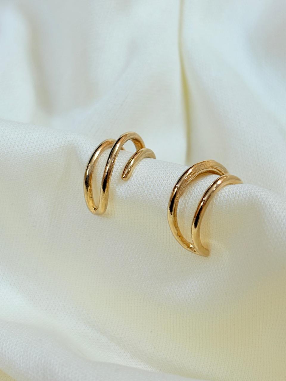 Gold Plated Twist Hoops Earrings - Bloom