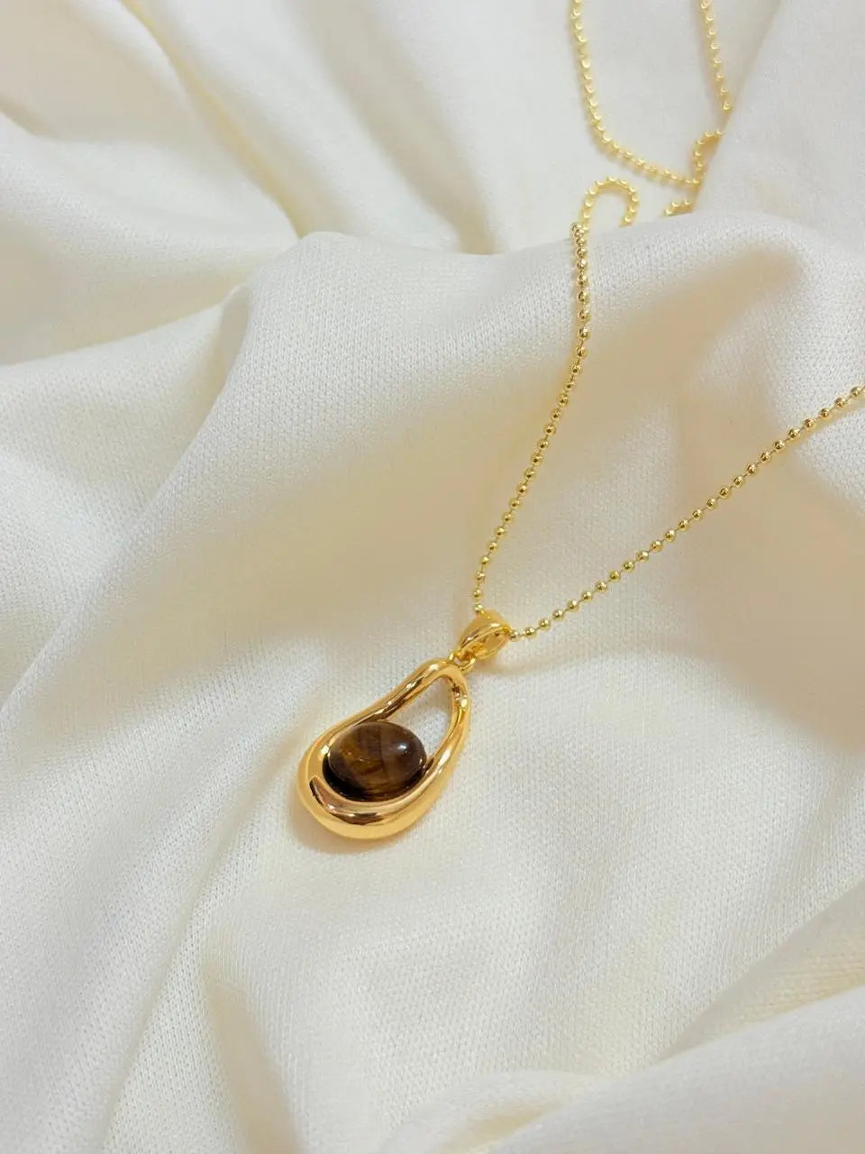 Luna Brown Stone Necklace - Bloom